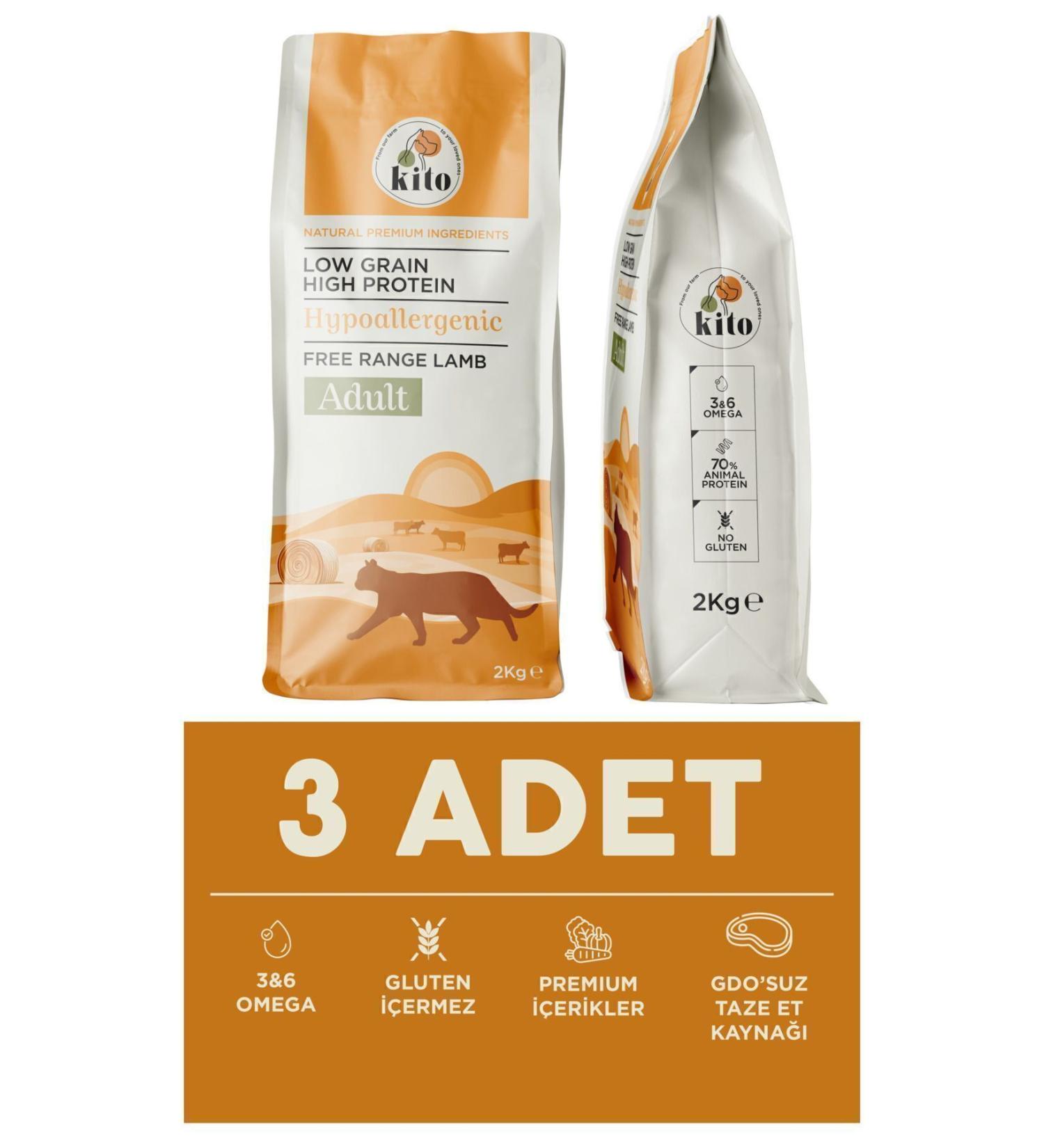 Kito 3 pieces 2 kg adult cat food - Buy Online on GoSupps.com