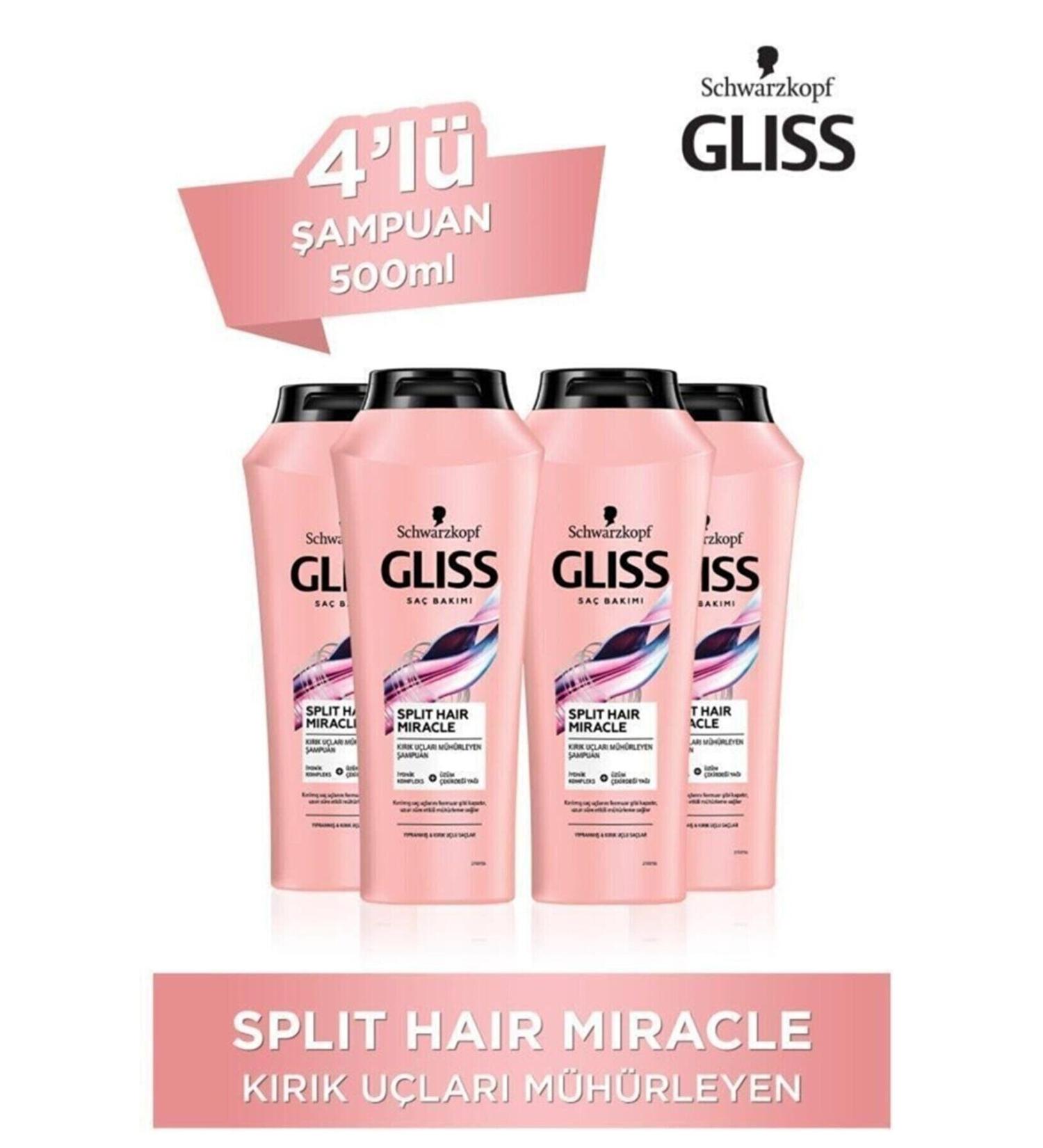Gliss Split Hair Miracle Shampoo 500 Ml 4 Pieces