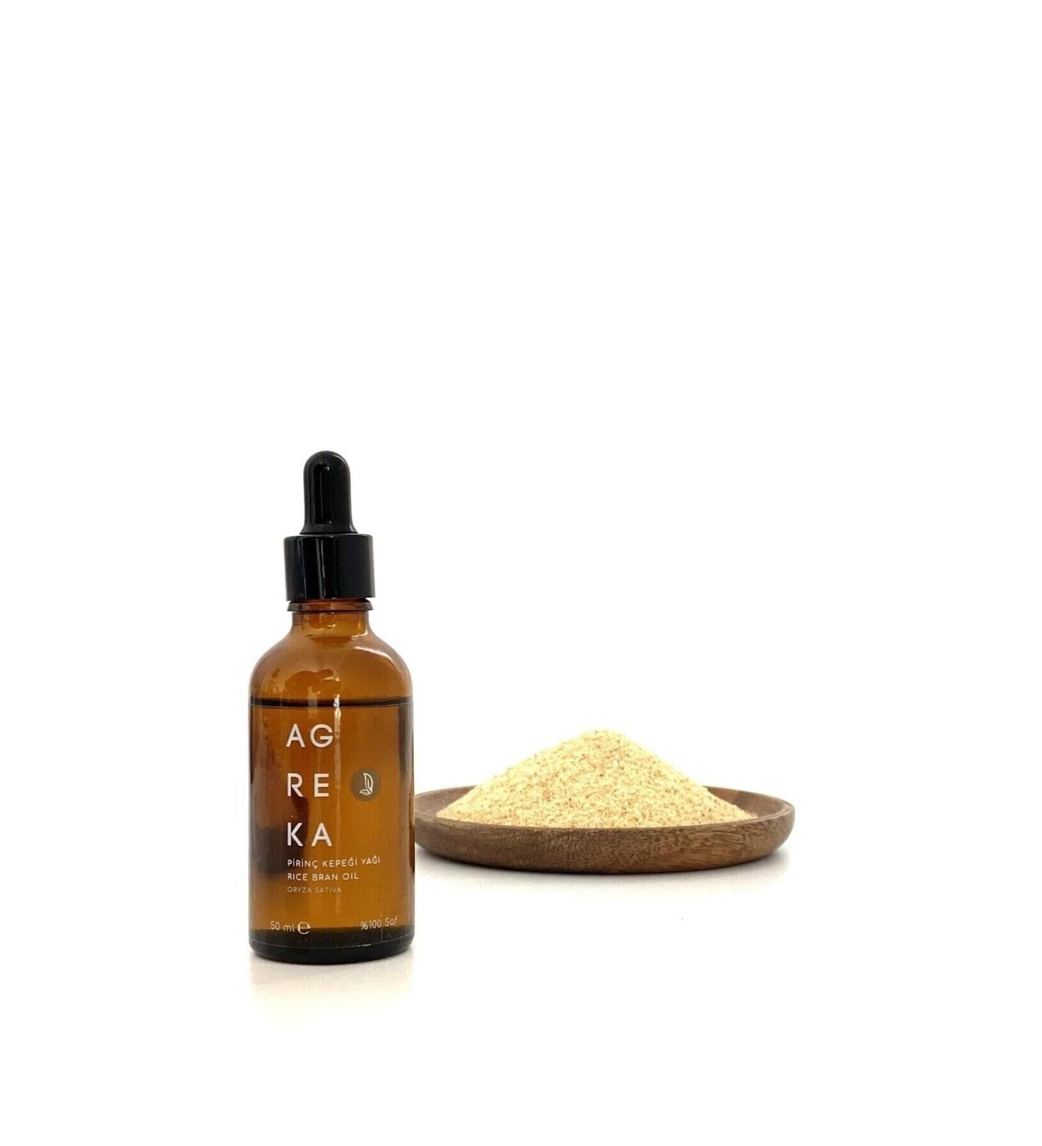 Agreka Rice Bran Oil 50 ml / Cold Pressed / Skin Serum / Hair Serum