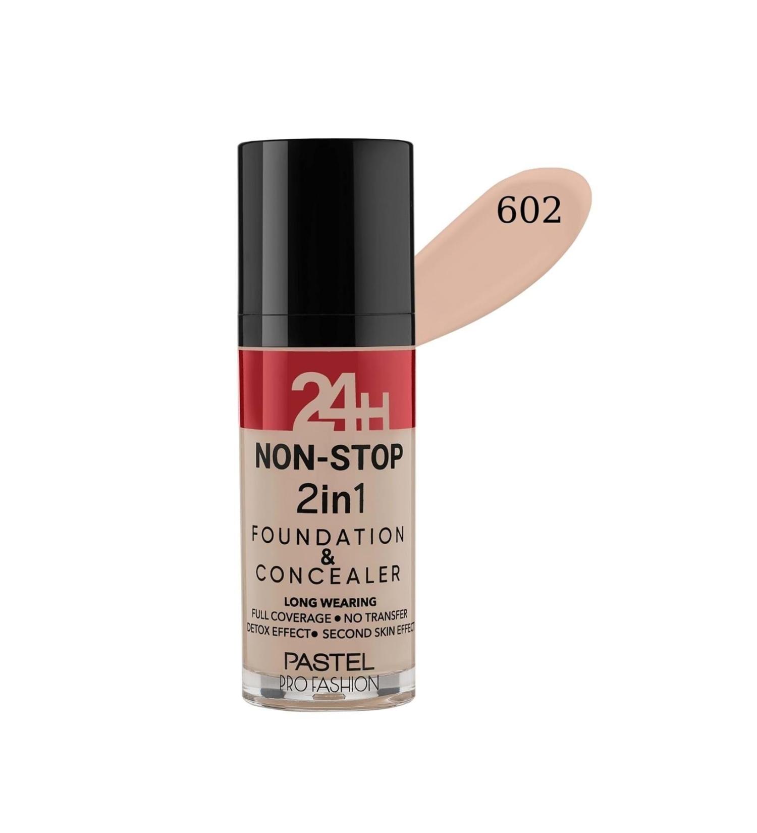 Pastel 24h Non-stop 2in1 Foundation & Concealer - Foundation & Concealer 602 Light Porcelain