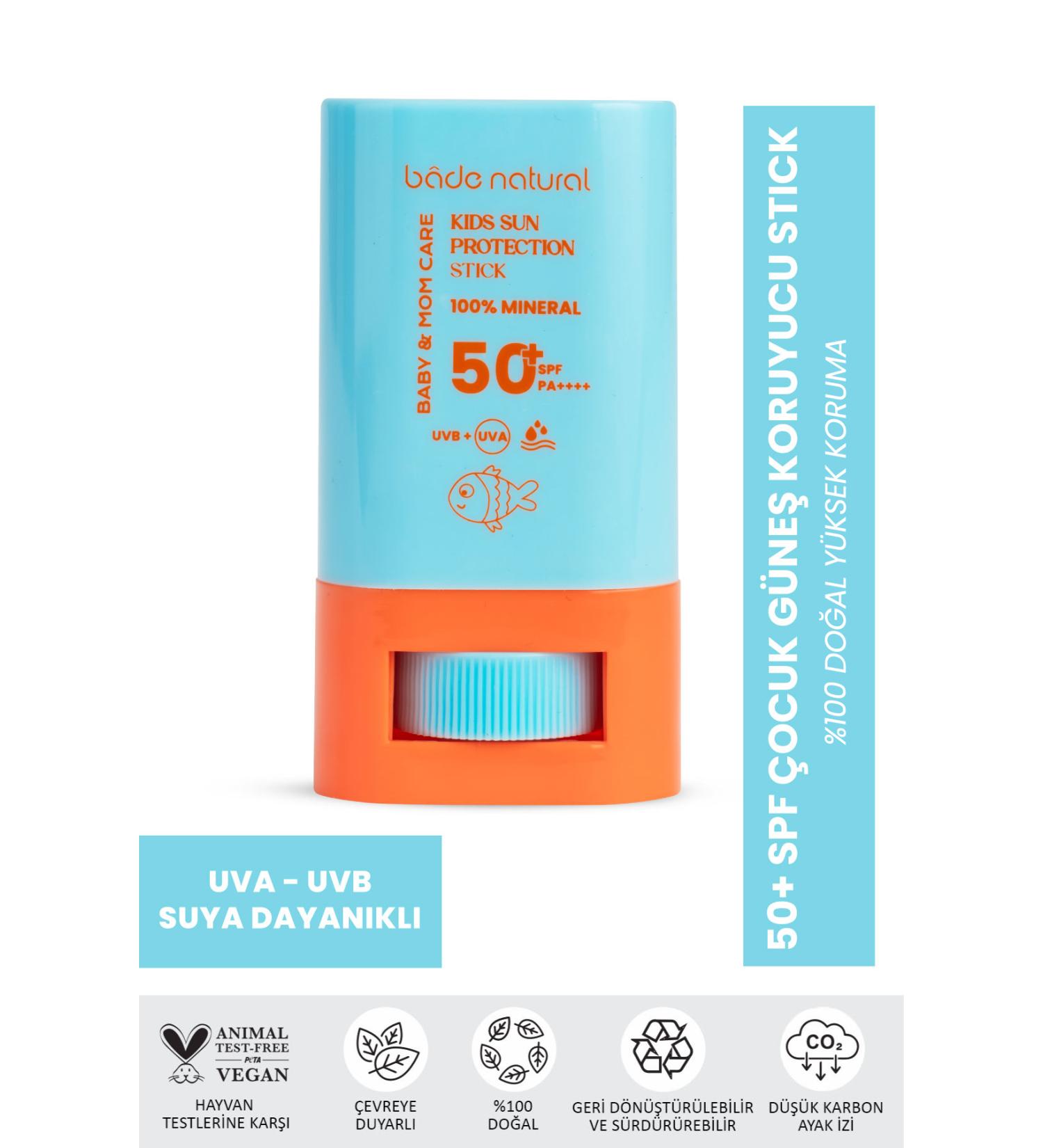 Bade Natural 0 Natural and Mineral Filter 50 Spf High Protection Children's Sunscreen Stick - Buy Online on GoSupps.com