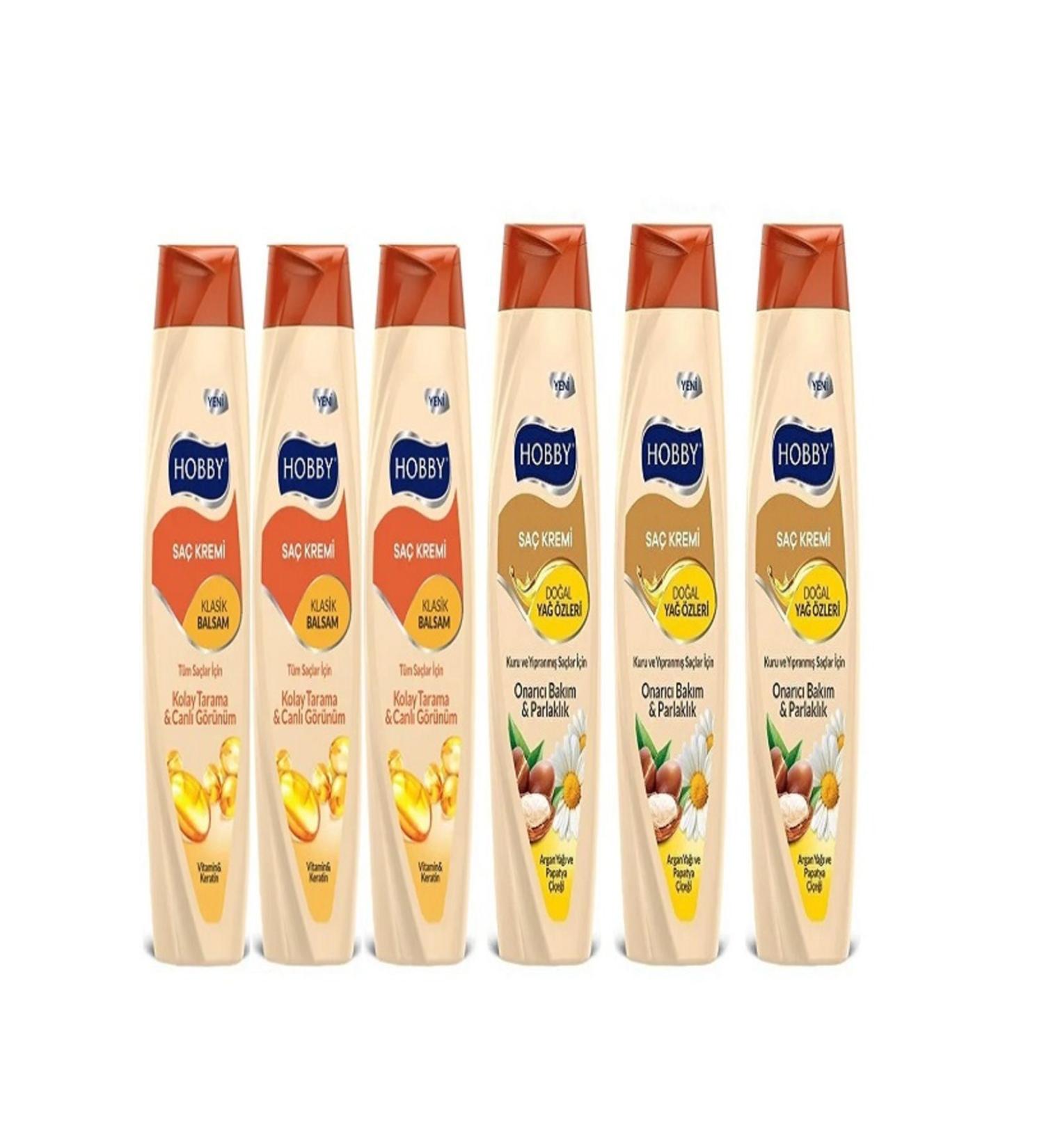 Hobby Argan Oil and Chamomile Conditioner 500 ml 3 Pieces and Classic Balsam Conditioner 500 ml 3 Pieces