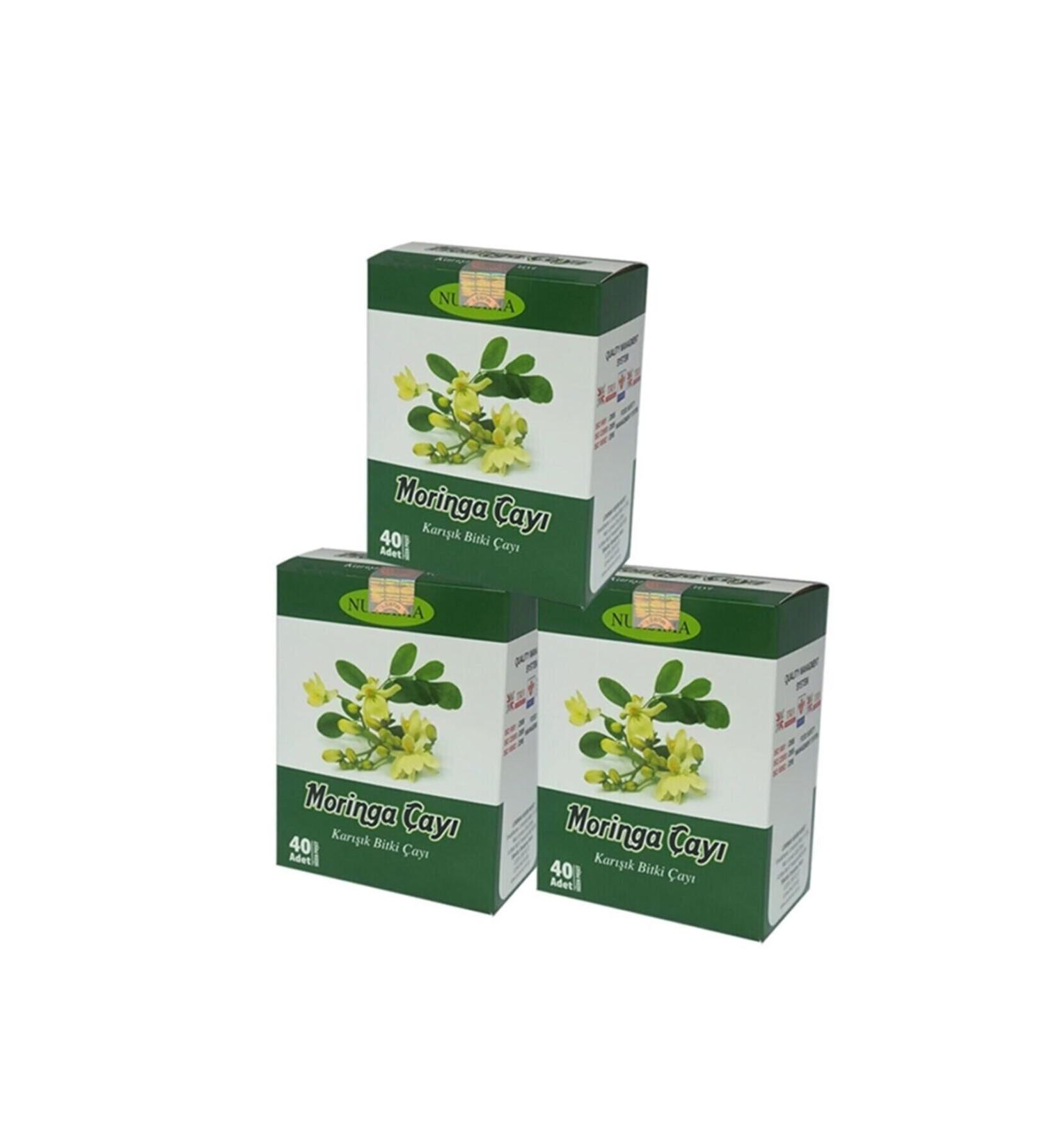 Nursima Moringa Tea 40 Filtering Bags 3 Piece Set (3 Pieces X 40 Filtering Bags)