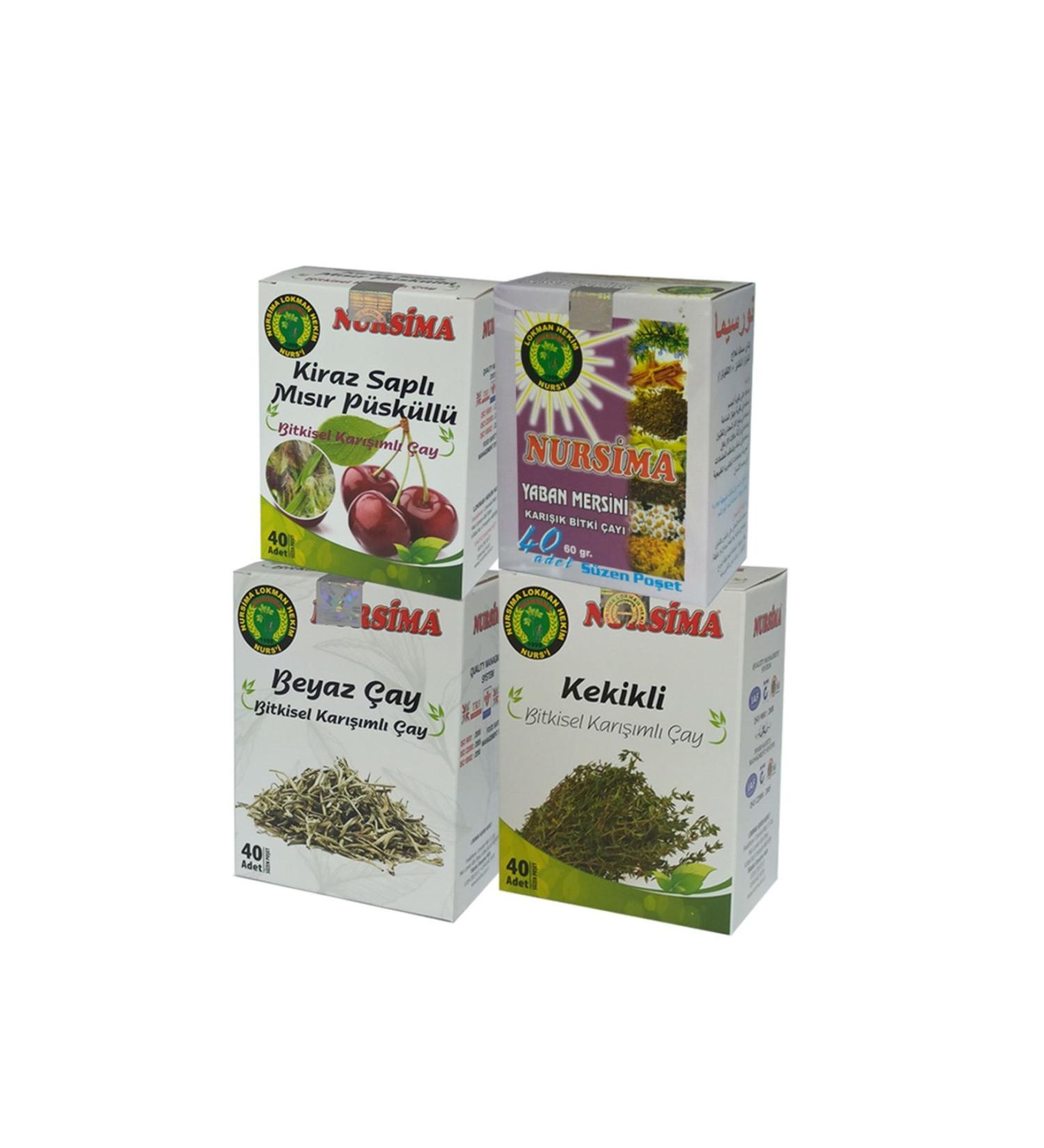 Nursima White Tea Herbal Tea Set 4 Pieces X 40 Pieces