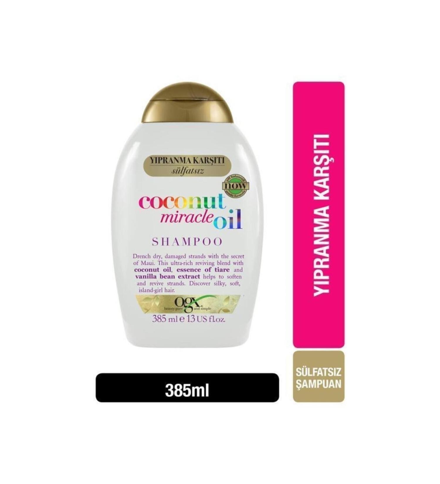 OGX Anti-Wear Coconut Miracle Oil Sulfate-Free Shampoo 385 ml - Buy Online on GoSupps.com