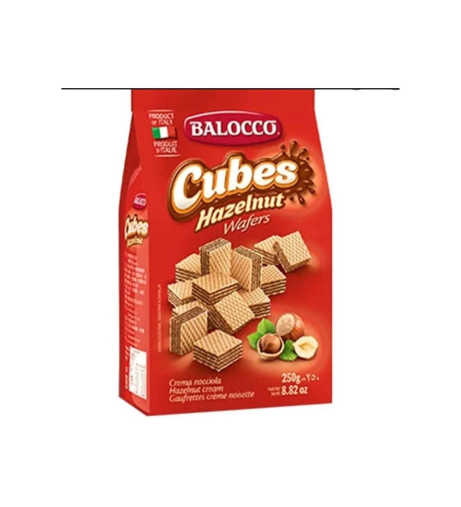 Balocco Cubes Hazelnut Wafers Cube Wafer 250 Gr