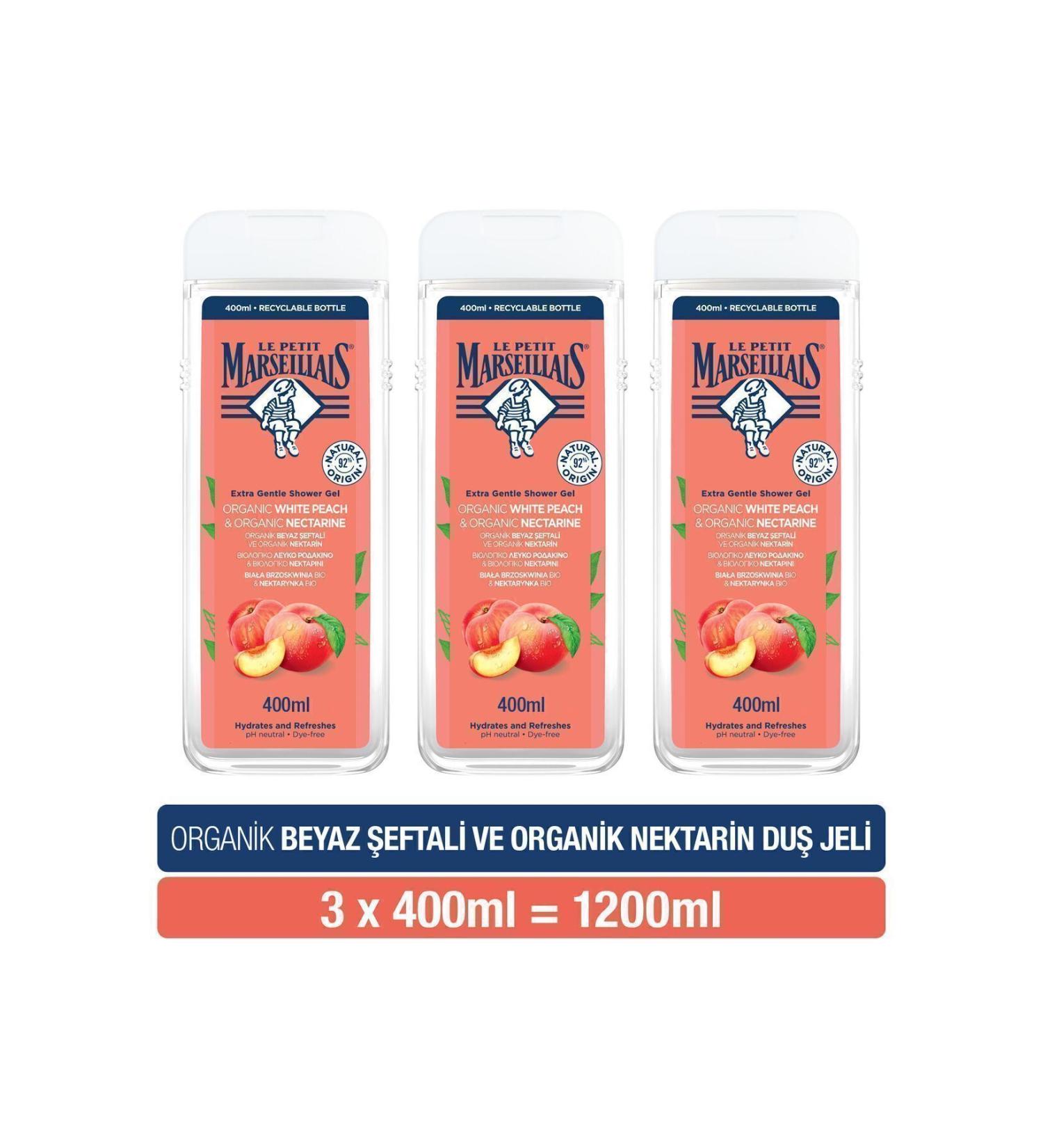 Le Petit Marseillais Shower Gel Peach & Nectarine 400 ml x3
