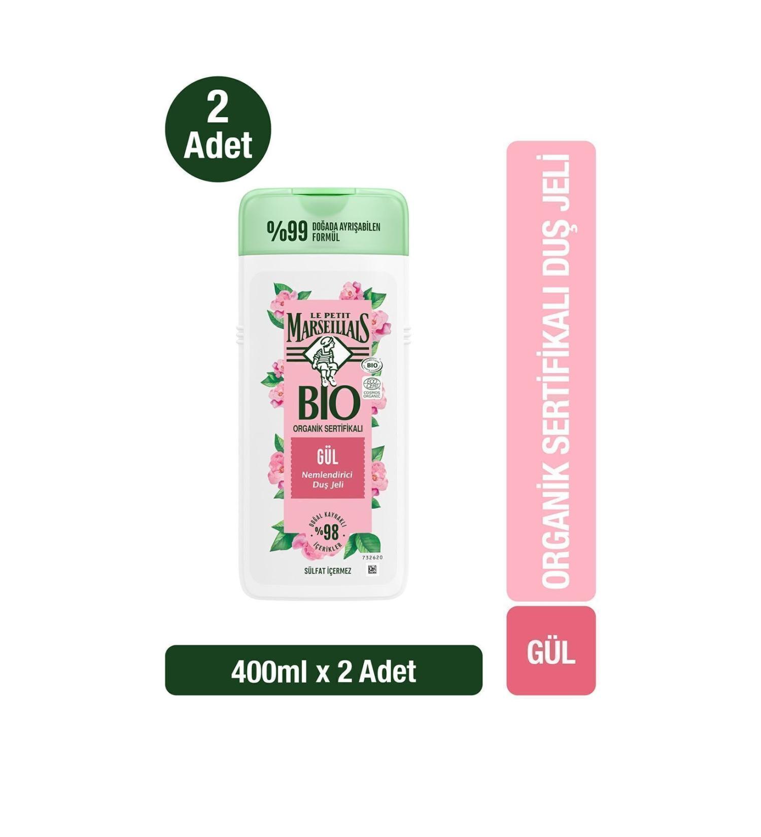 Le Petit Marseillais Bio Organic Certified Rose Shower Gel 400 Ml X 2 Pieces - Buy Online on GoSupps.com