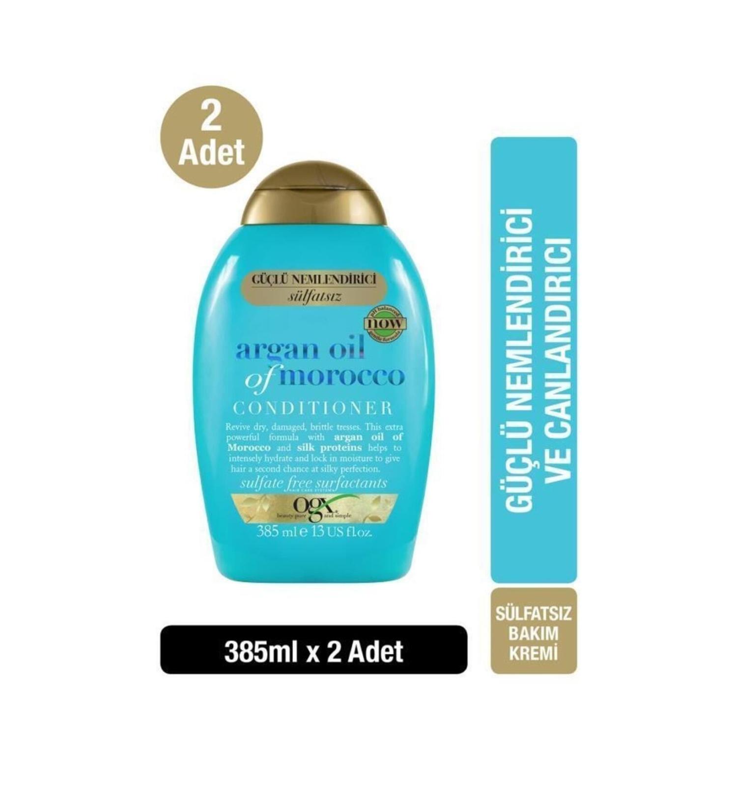OGX Moisturizing and Revitalizing Argan Oil Sulfate-Free Conditioner 385 ml X 2 Pieces