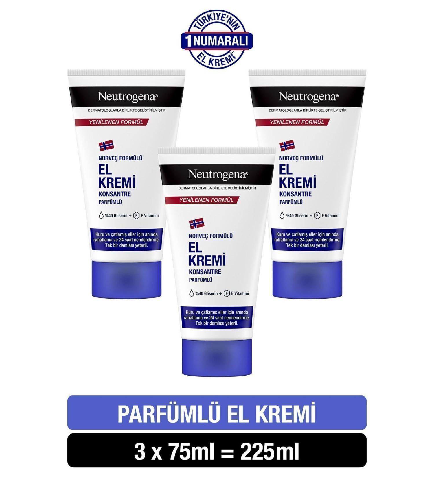 Neutrogena Norwegian Formula Hand Cream Perfumed 75 ml x3