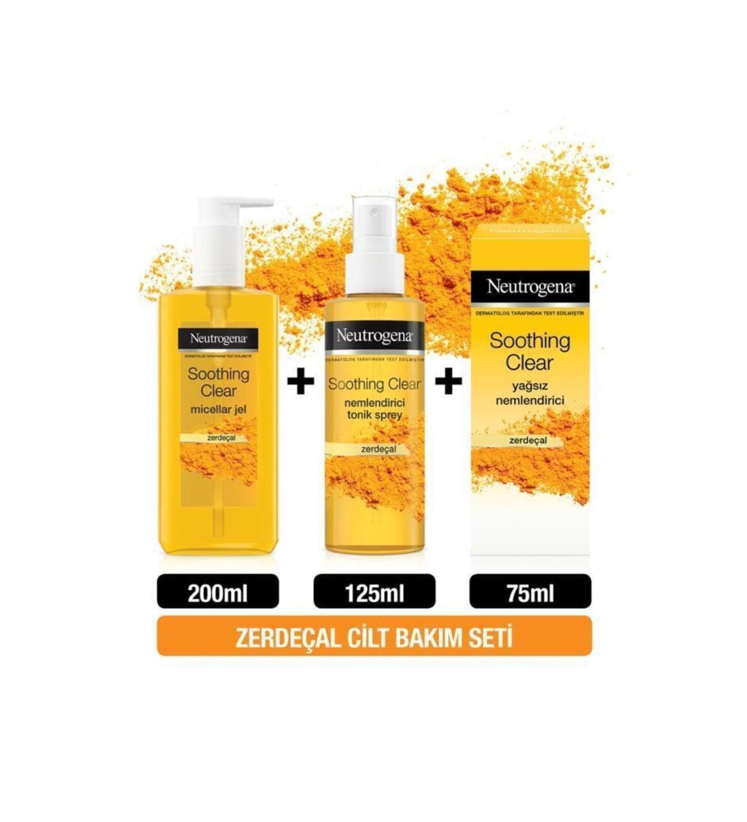 Neutrogena Soothing Clear Micellar Gel 200 ml + Toner 125 ml + Oil-Free Moisturizer 75 ml