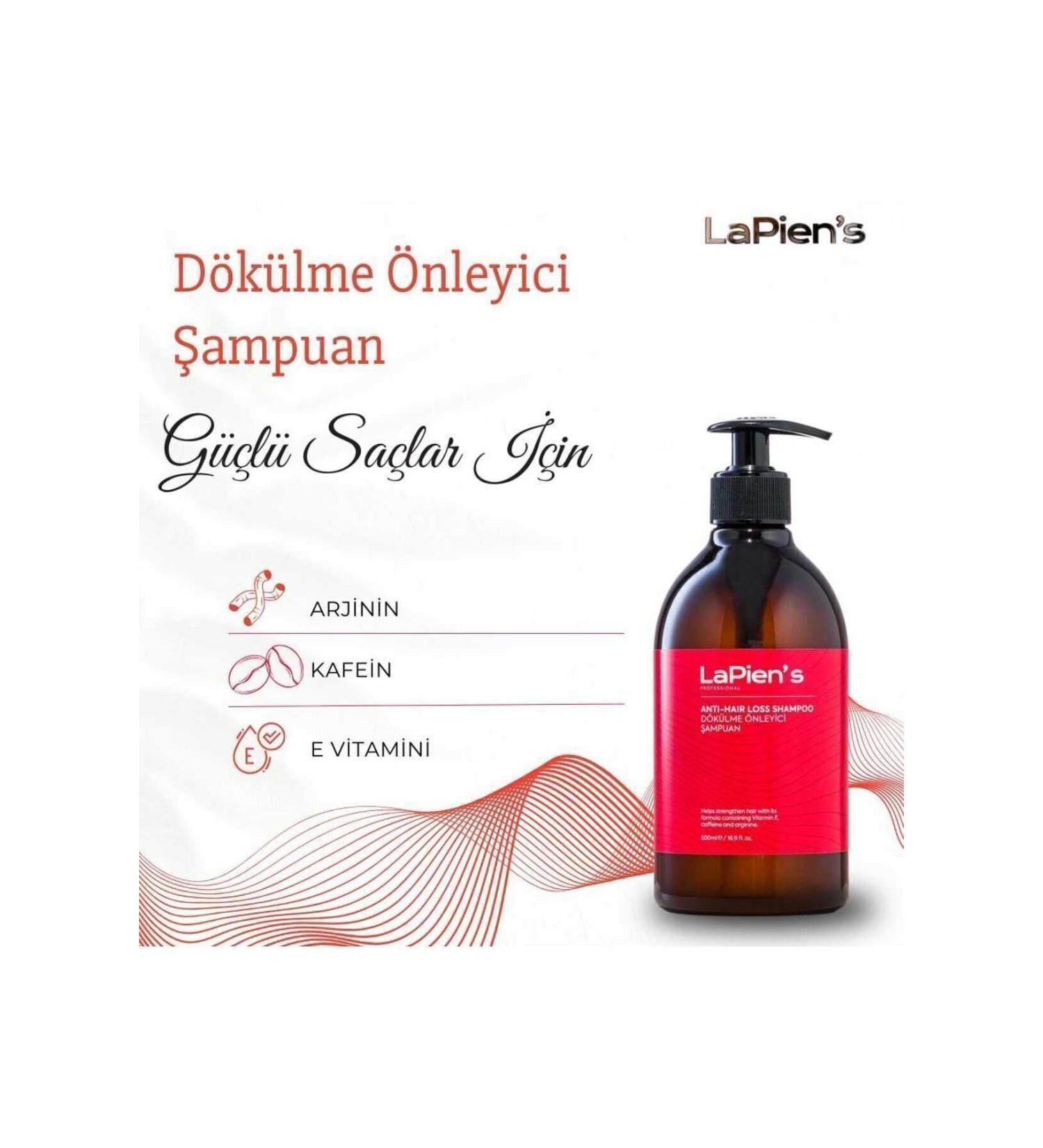 Lapien's Anti-Hair Loss Shampoo Strengthening Nourishing Shampoo 500 Ml Caffeine Arginine and Vitamin