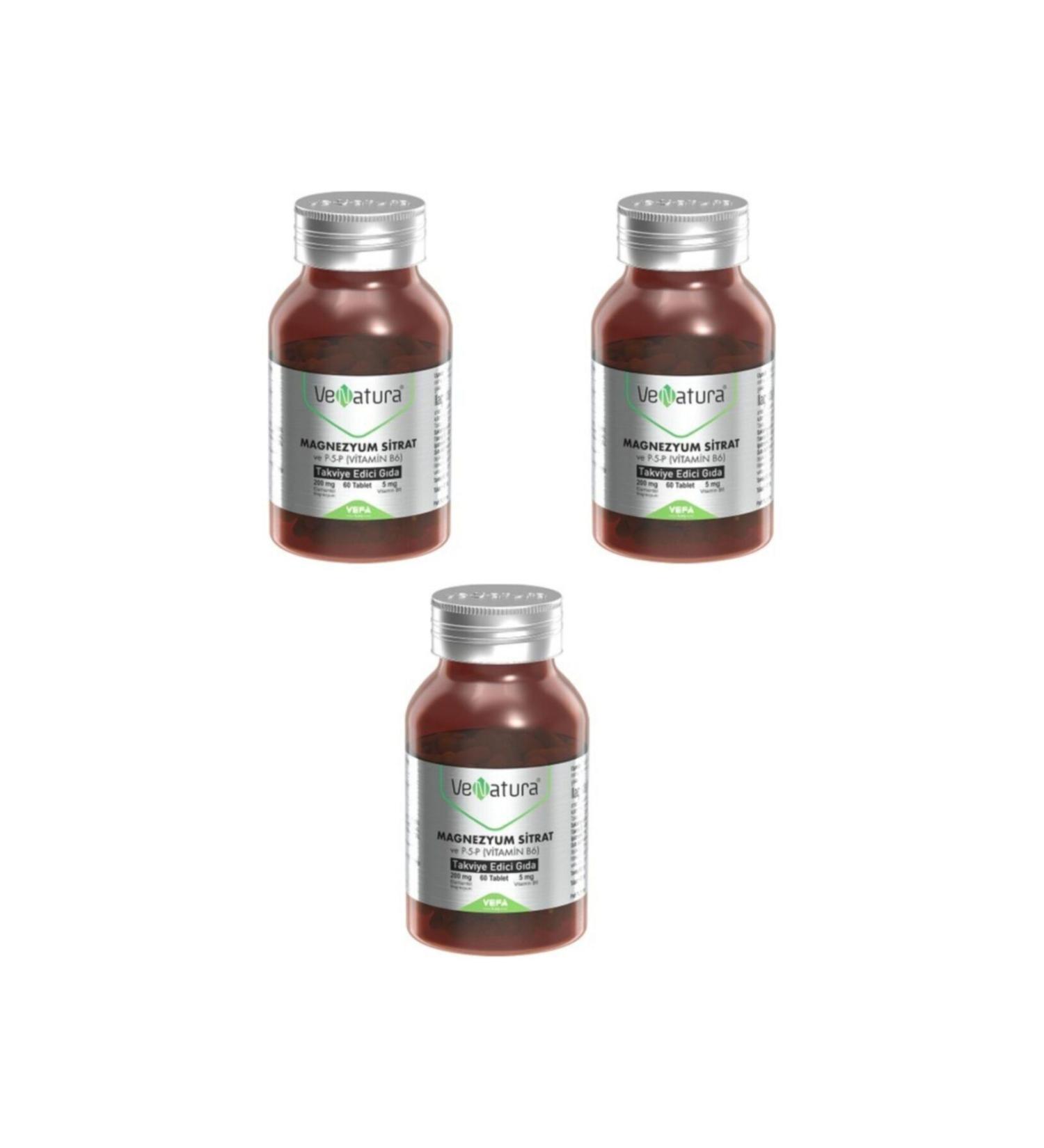 Venatura Magnesium Citrate and P-5-p (vitamin B6) Food Supplement 3 Pieces