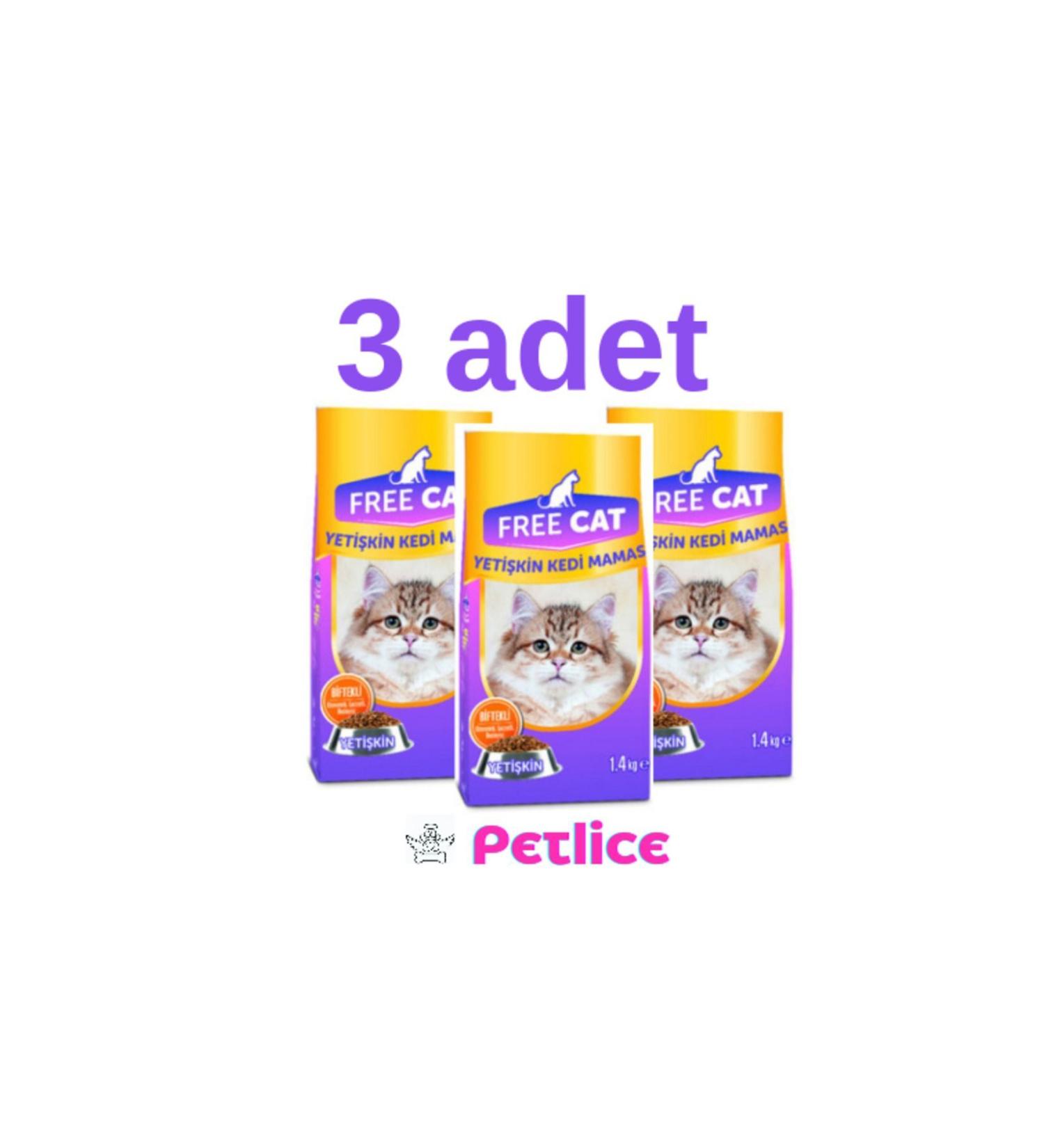 free cat Adult Cat Food with Steak 3 1.4 Kg (1400Gr)