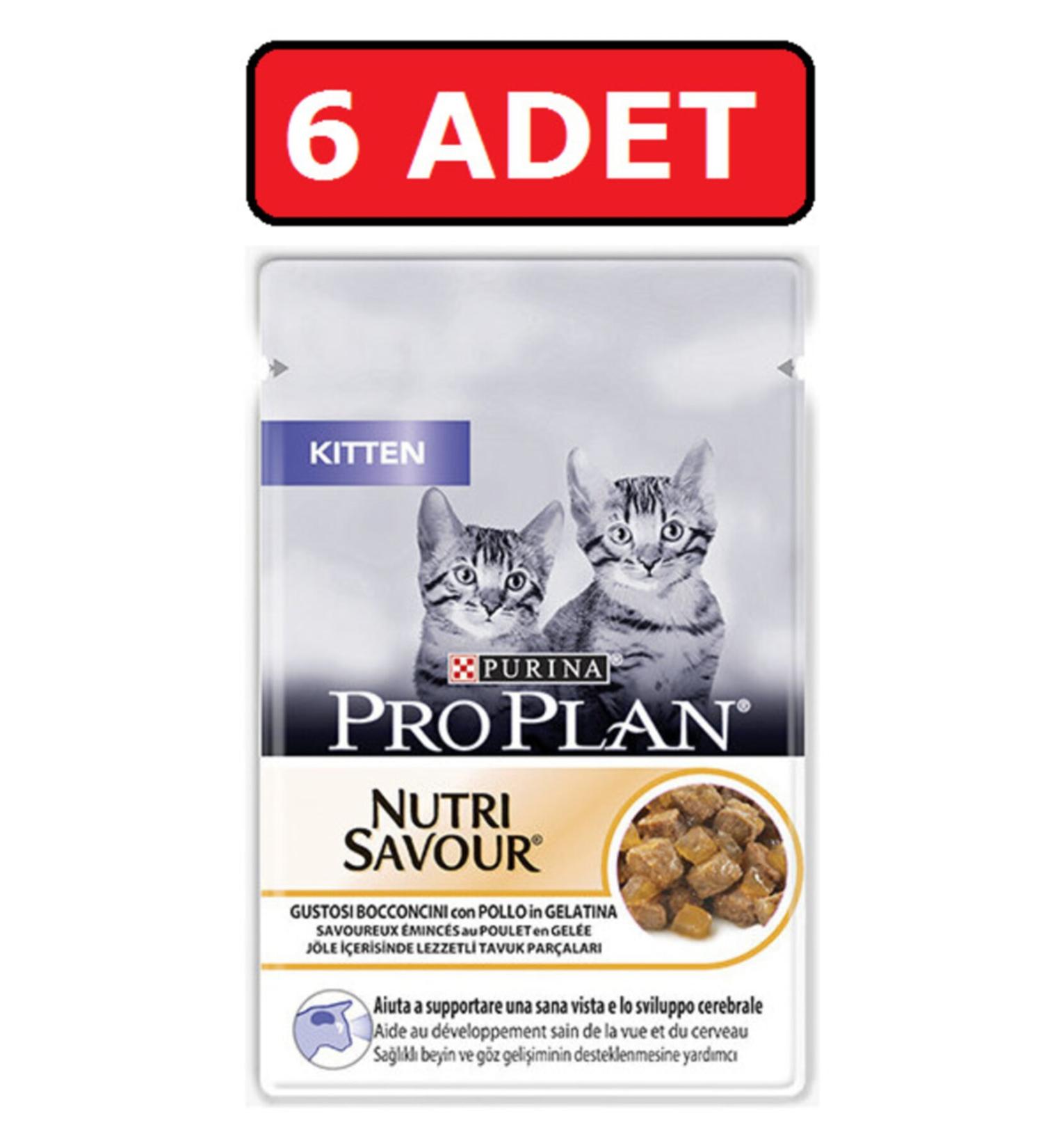Pro Plan Purina Proplan Kitten Kitten Cat Pouch 6 X 85 Gr Chicken Piece Meat Wet Food in Jelly