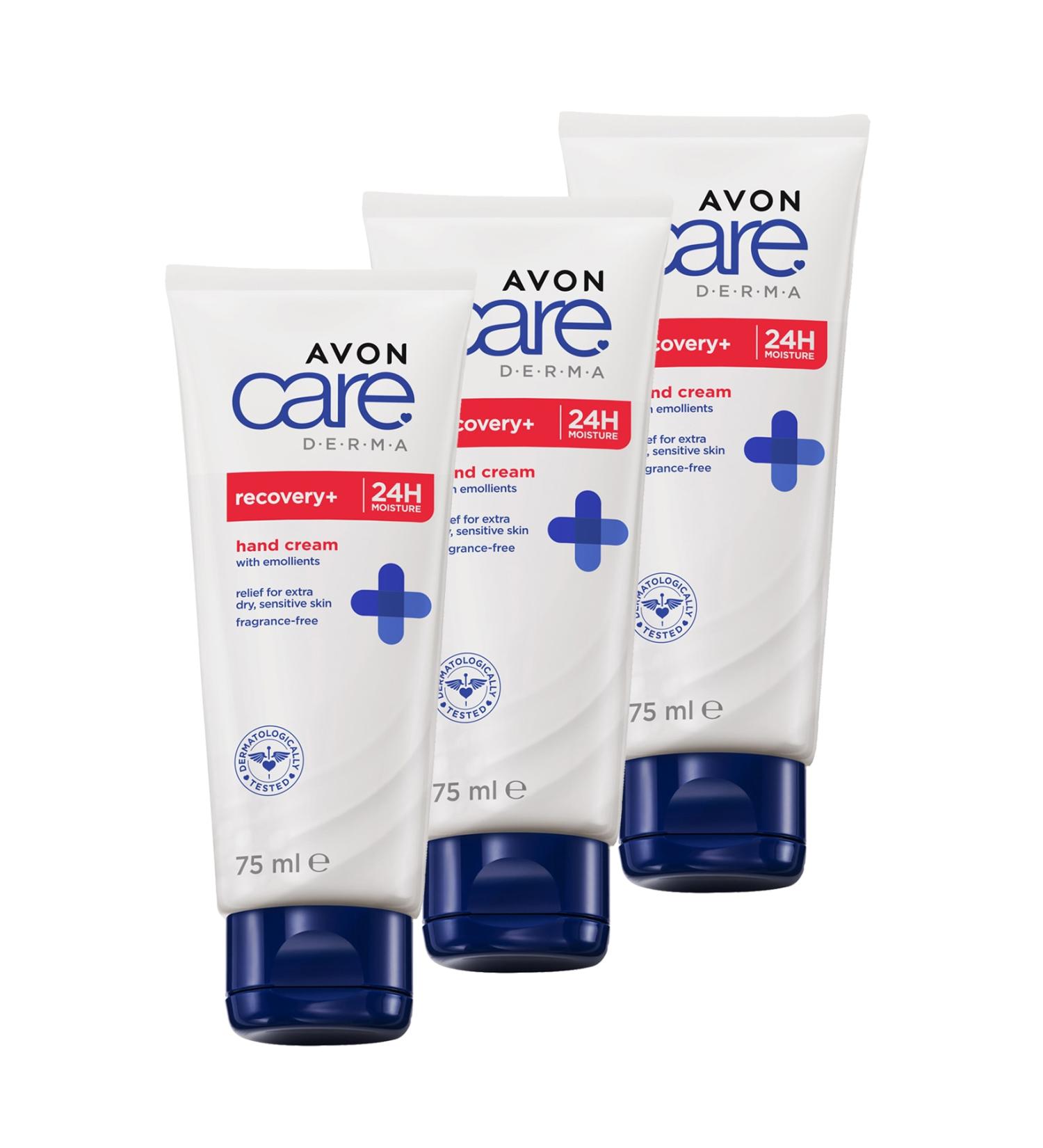 Avon Care Derma Recovery Repairing Moisturizing Hand Cream 75 Ml. Triple Set