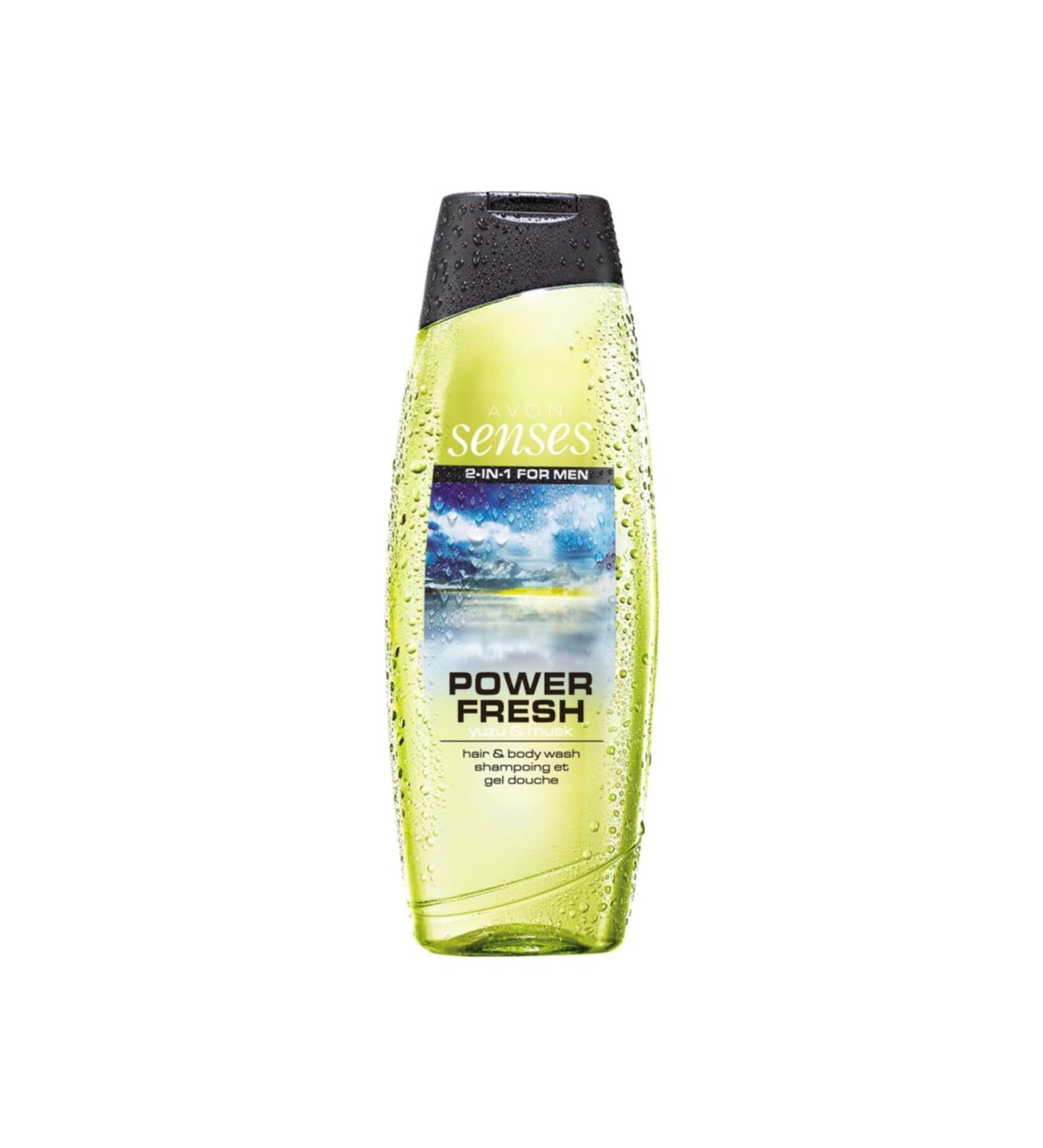 Avon Senses 2-in-1 For Men Power Fresh Hair and Body Shampoo 500ml