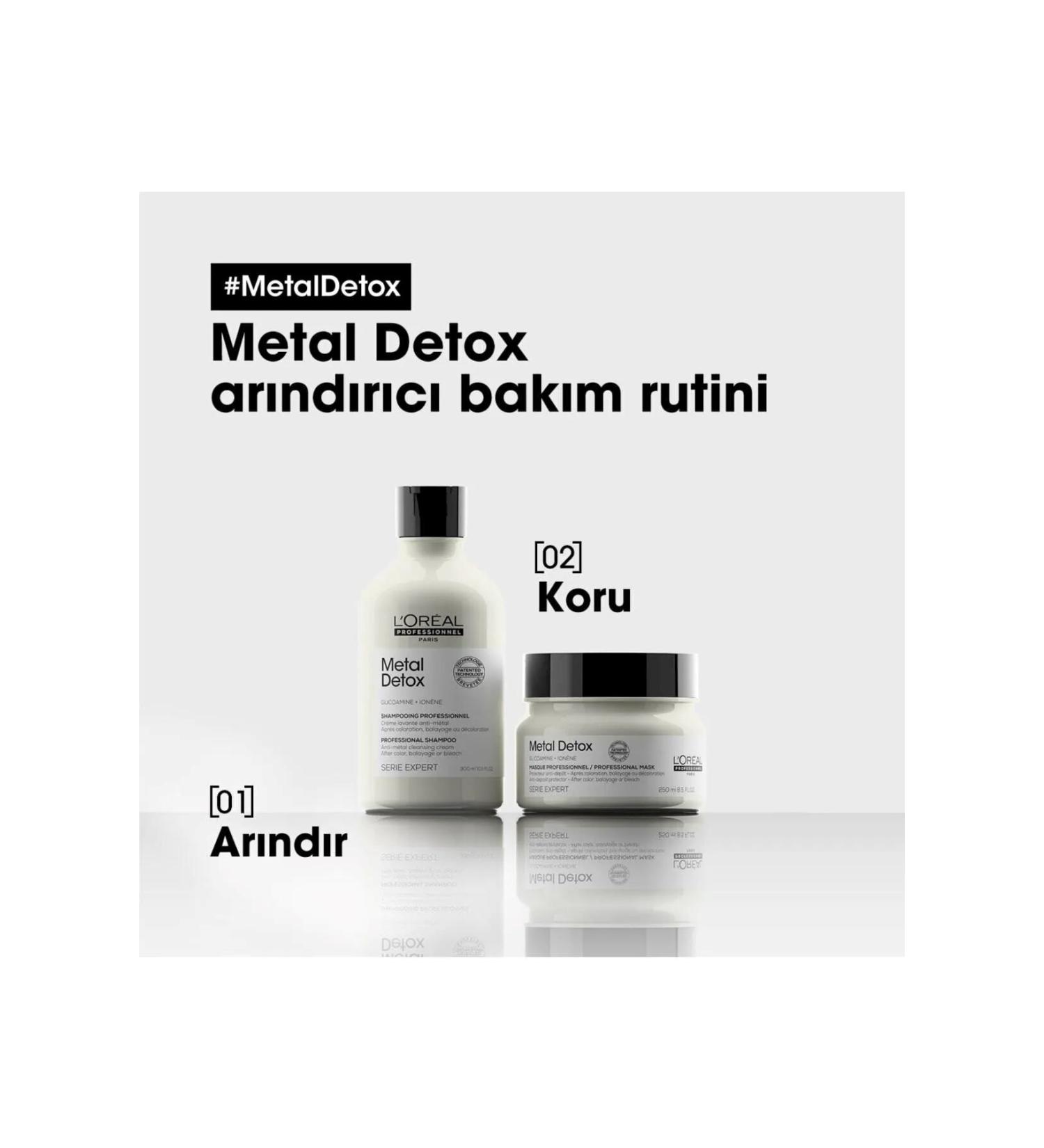 L'oreal Professionnel Serie Expert Metal Detox - Purifying Set of 2 for Treated Hair - Shampoo 300 ml - Mask 250 ml - *