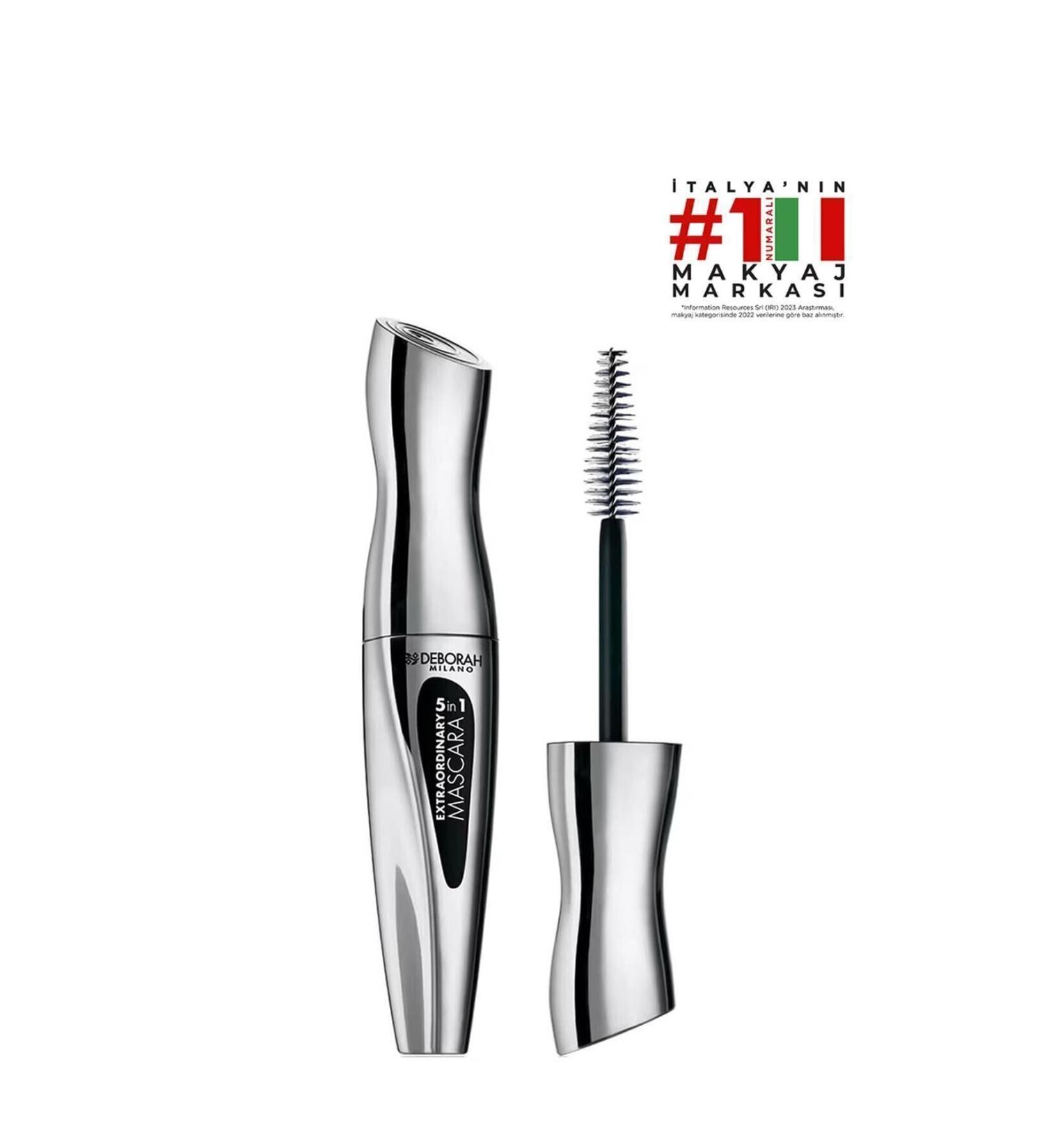 Deborah Milano Extraordinary 5 in 1 Black Mascara intense curl effect