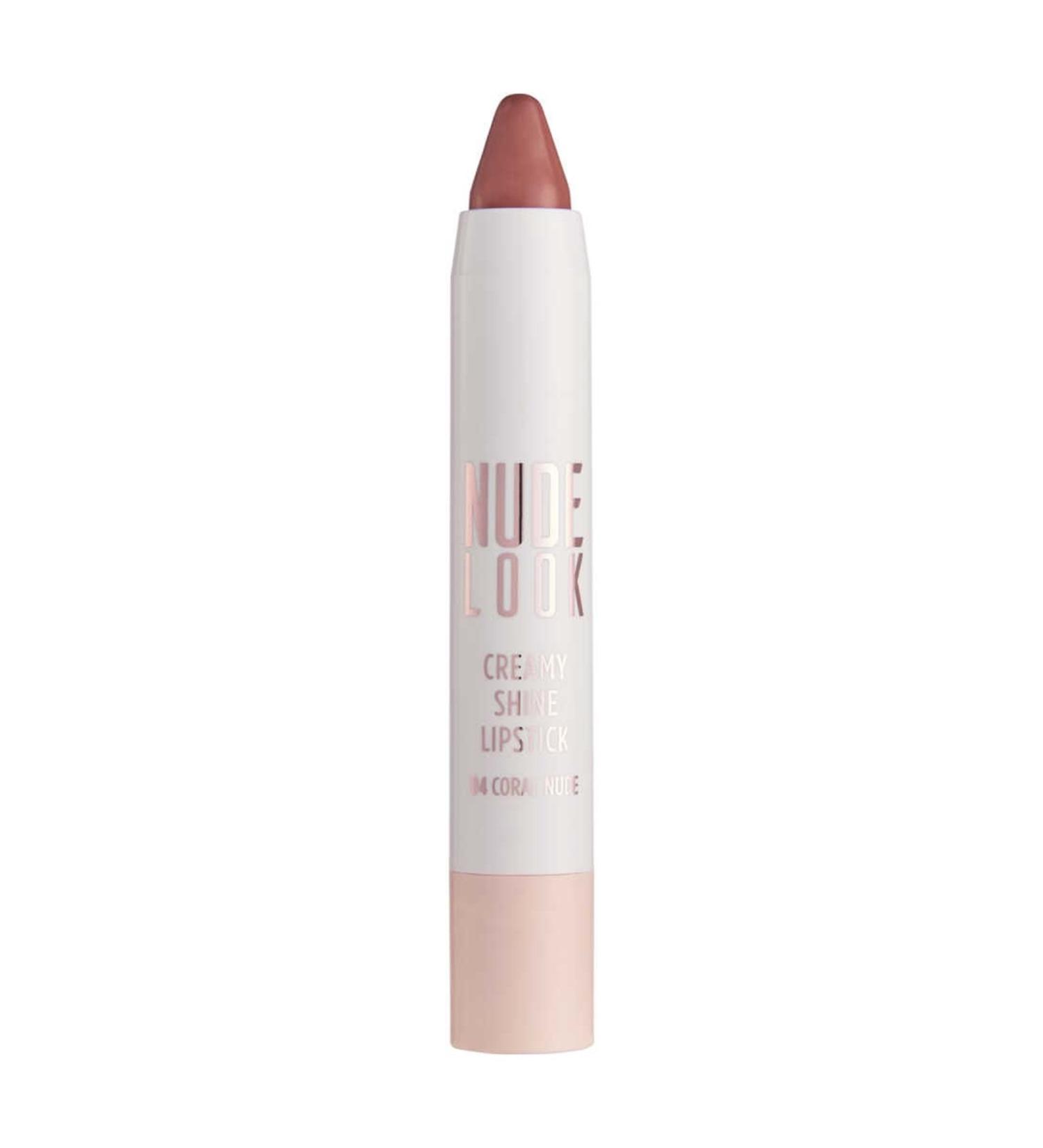 Golden Rose Nude Look Creamy Shine Lipstick-04 Coral Nude-pencil Lipstick