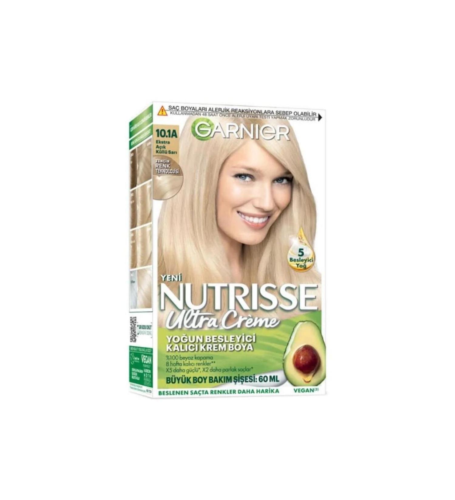 Garnier Nutrisse Ultra Creme Hair Dye 10-1A Extra Light Ash - Buy Online on GoSupps.com