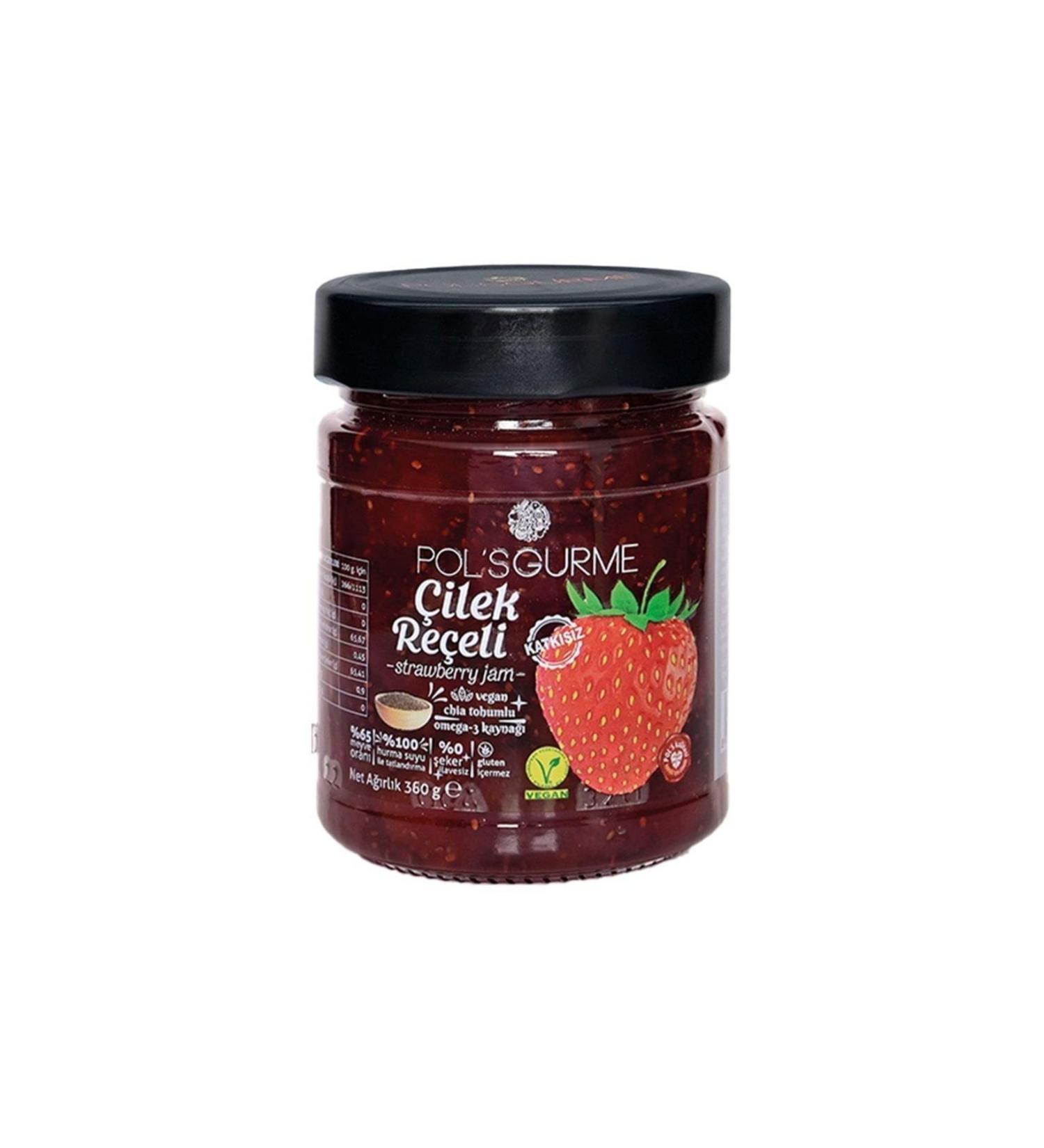 Pols Gourme Pol's Gourmet Chia Seed Strawberry Jam 360 Gr