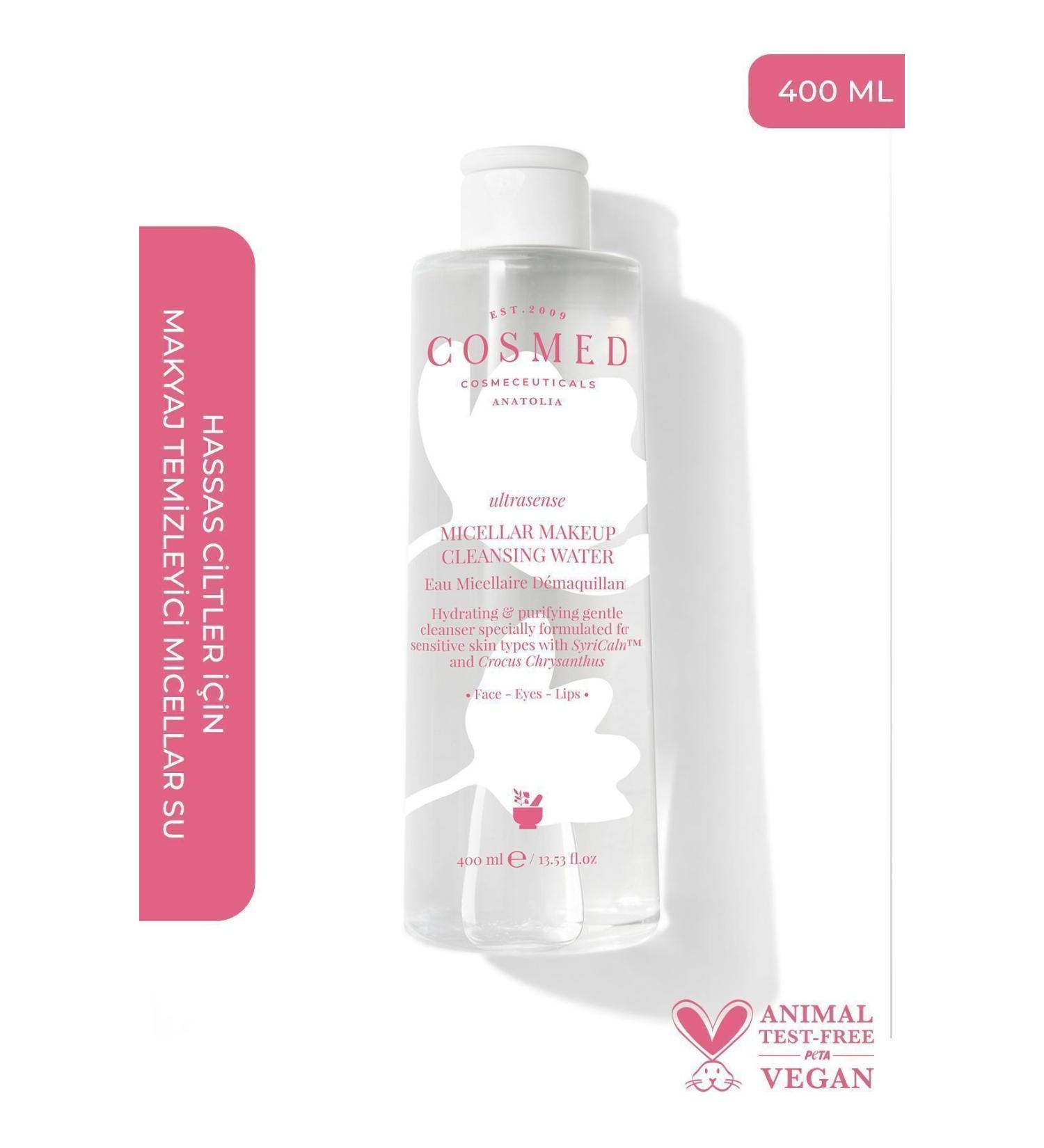 COSMED Ultrasense Micellar Makeup Cleansing Water - Micellar Makeup Cleansing Water for Sensitive Skin 400 ml