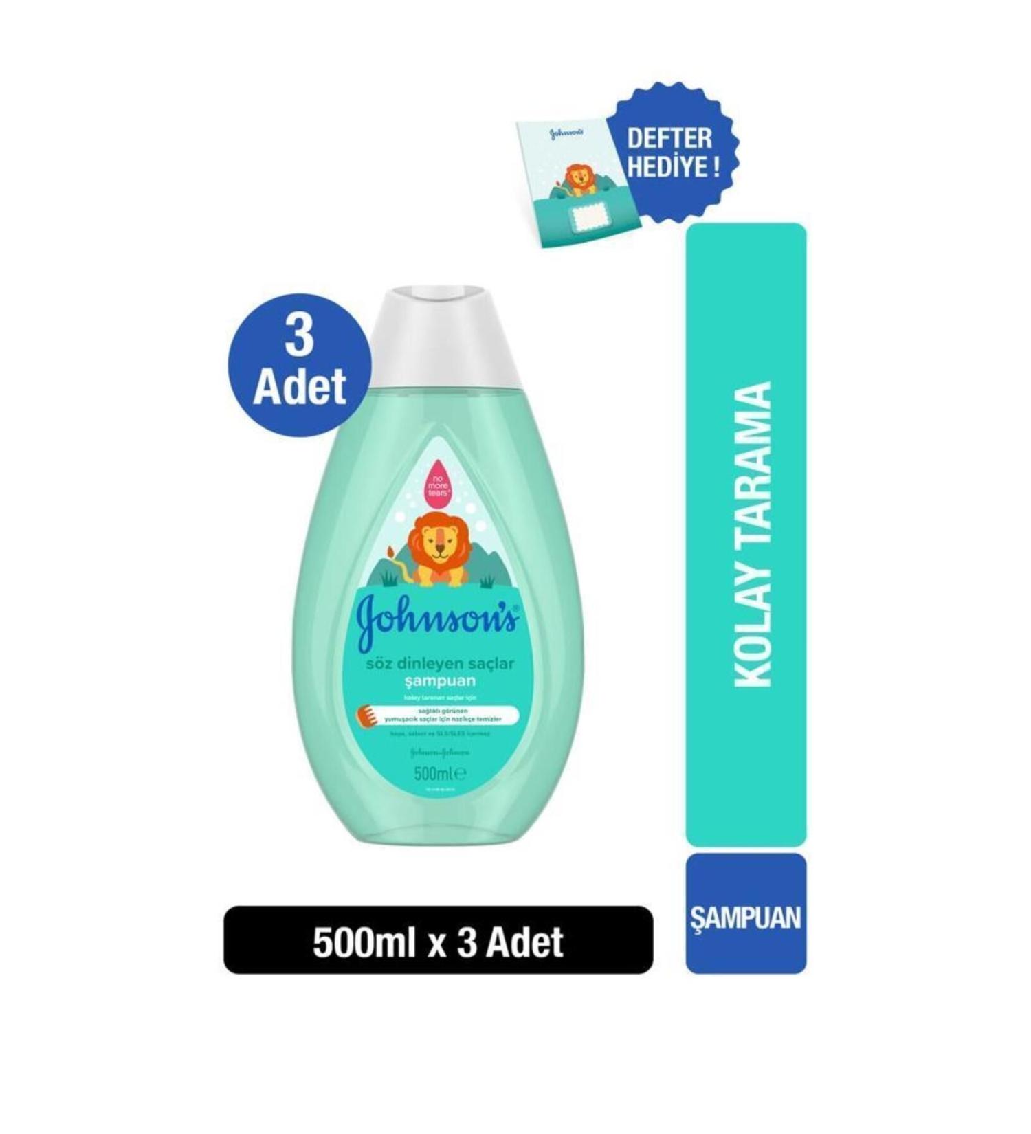 Johnson's Obedient Hair 500 ml X3 Obedient Hair Notebook