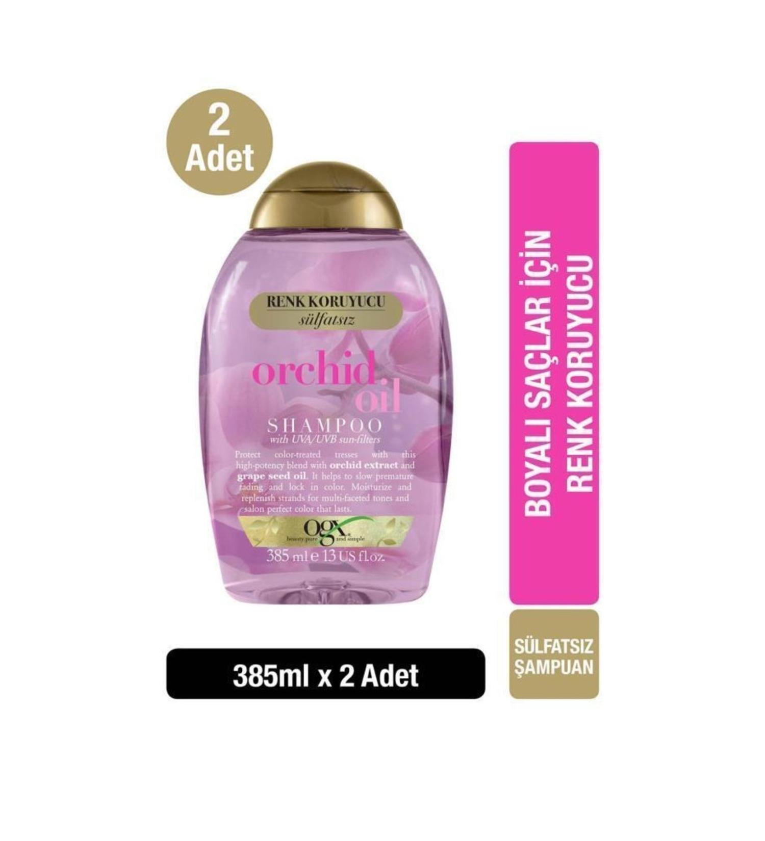OGX Color Protection Orchid Oil Sulfate-Free Shampoo 385 ml x2
