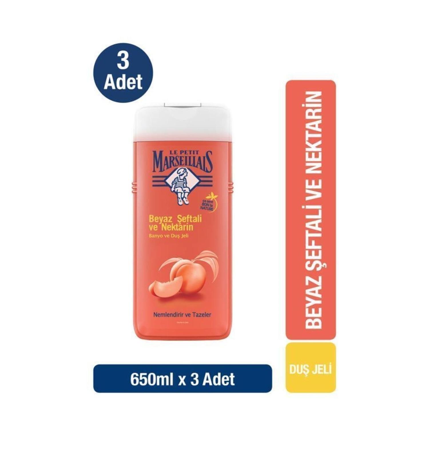 Le Petit Marseillais White Peach And Nectarine Shower Gel 650 Ml X3