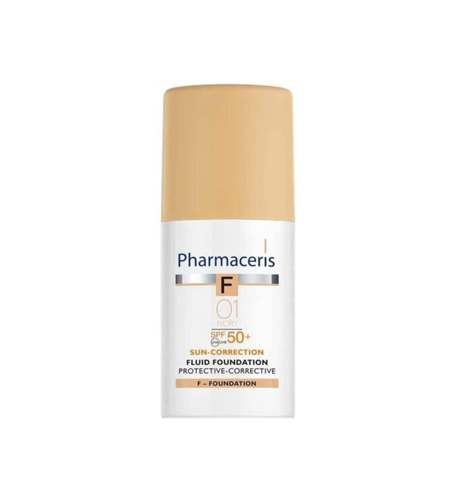 Pharmaceris F SPF 50+ Ivory Protective Corrective Fluid Foundation Sunscreen Cream 30 ml..Sun.