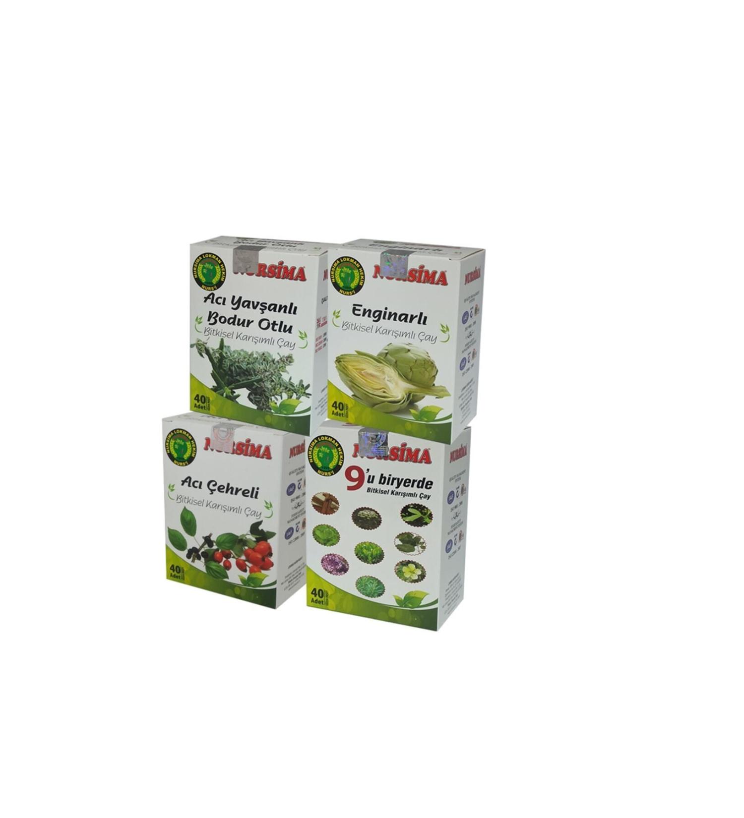 Nursima Bitter Faced Herbal Tea Set 4 Pieces X 40 Pieces