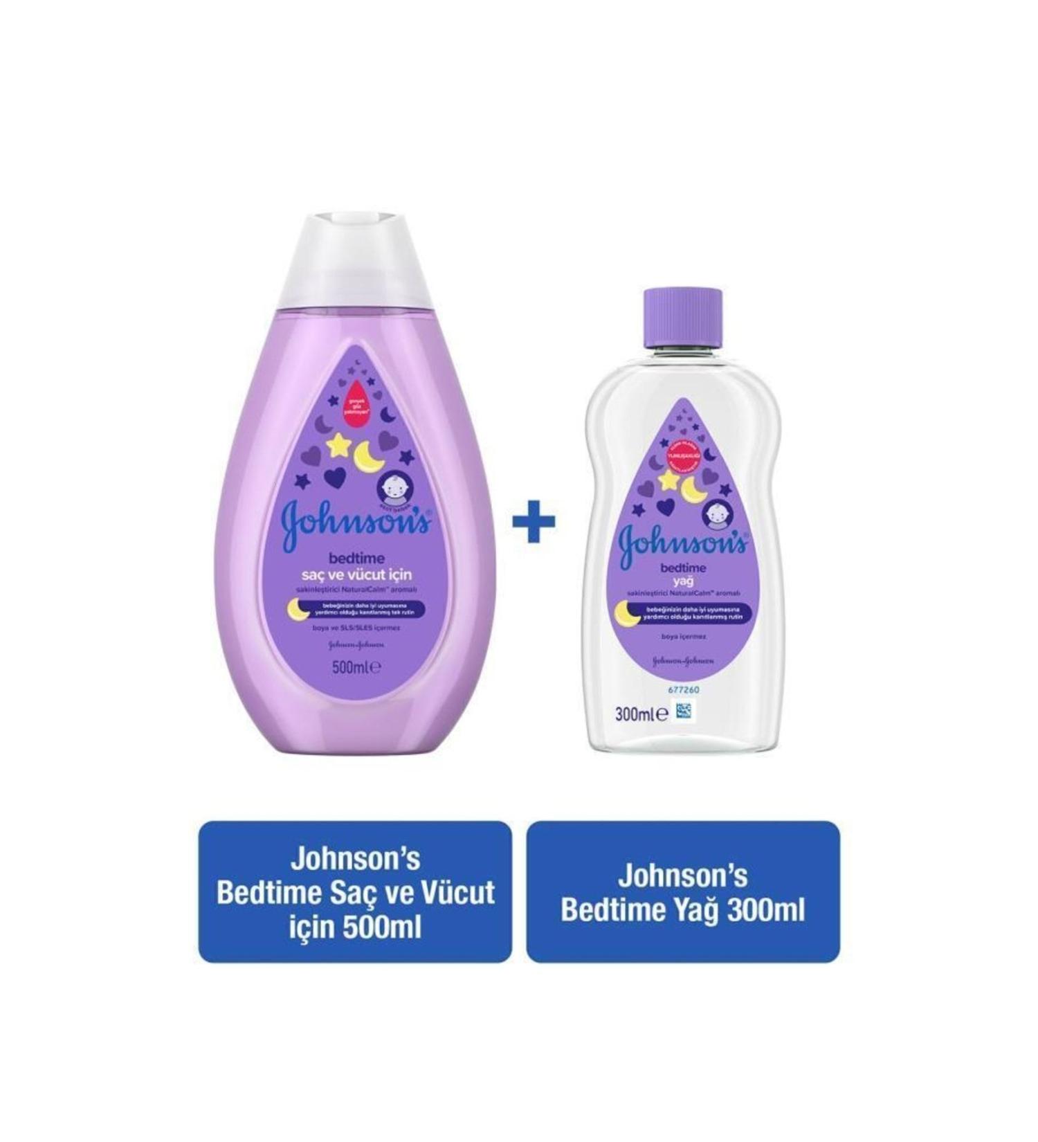 Johnson's Bedtime Hair and Body Shampoo 500 ml Bedtime Oil 300 ml