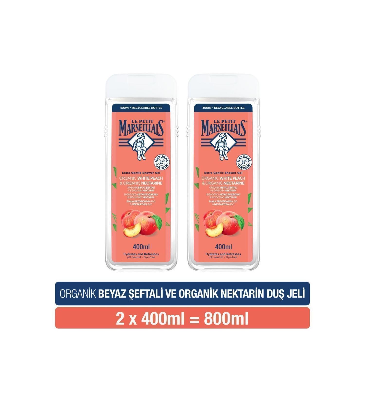 Le Petit Marseillais Shower Gel Peach & Nectarine 400 ml x 2
