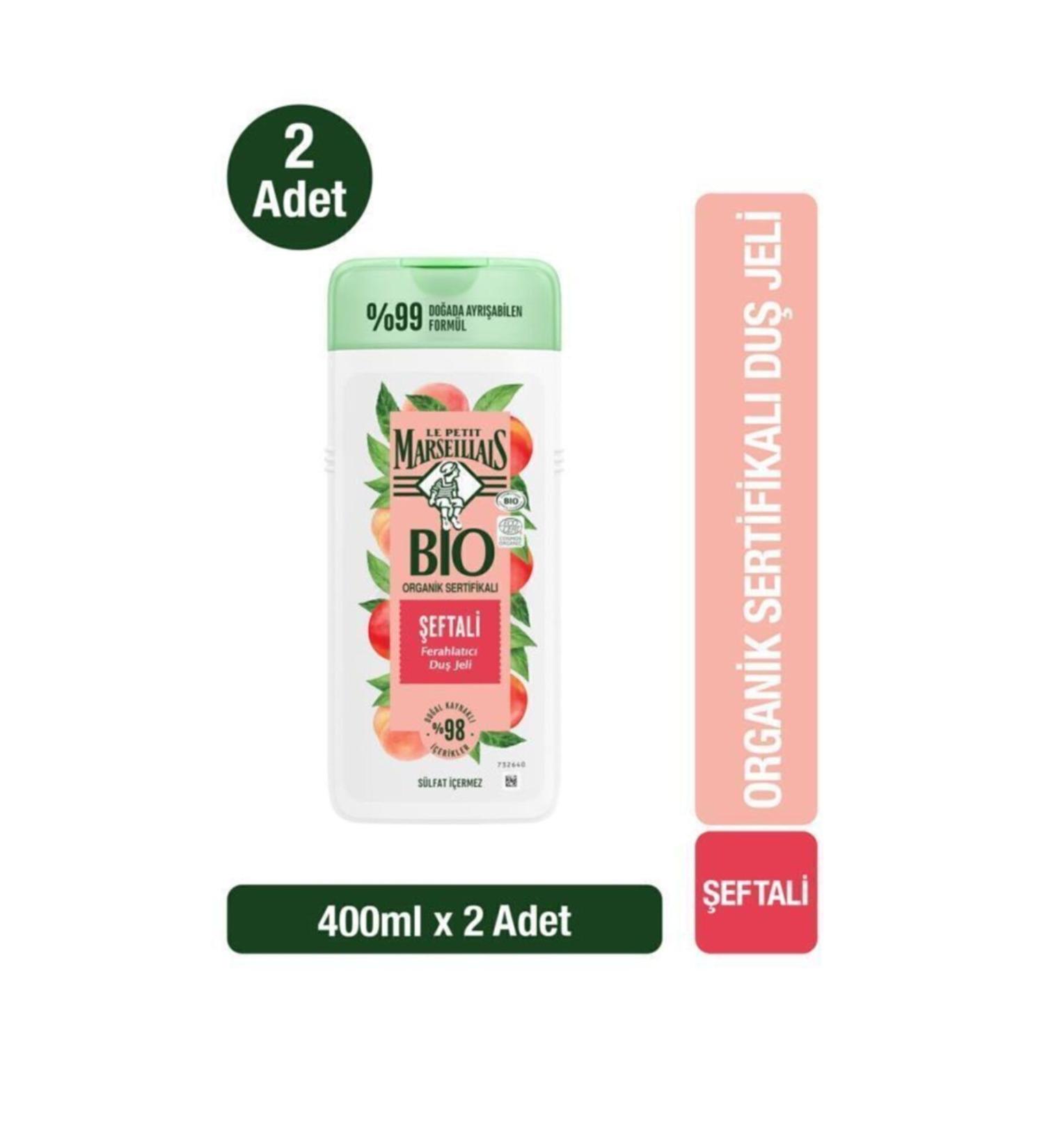 Le Petit Marseillais Bio Organic Certified Peach Shower Gel 400 Ml X 2 Pieces - Buy Online on GoSupps.com