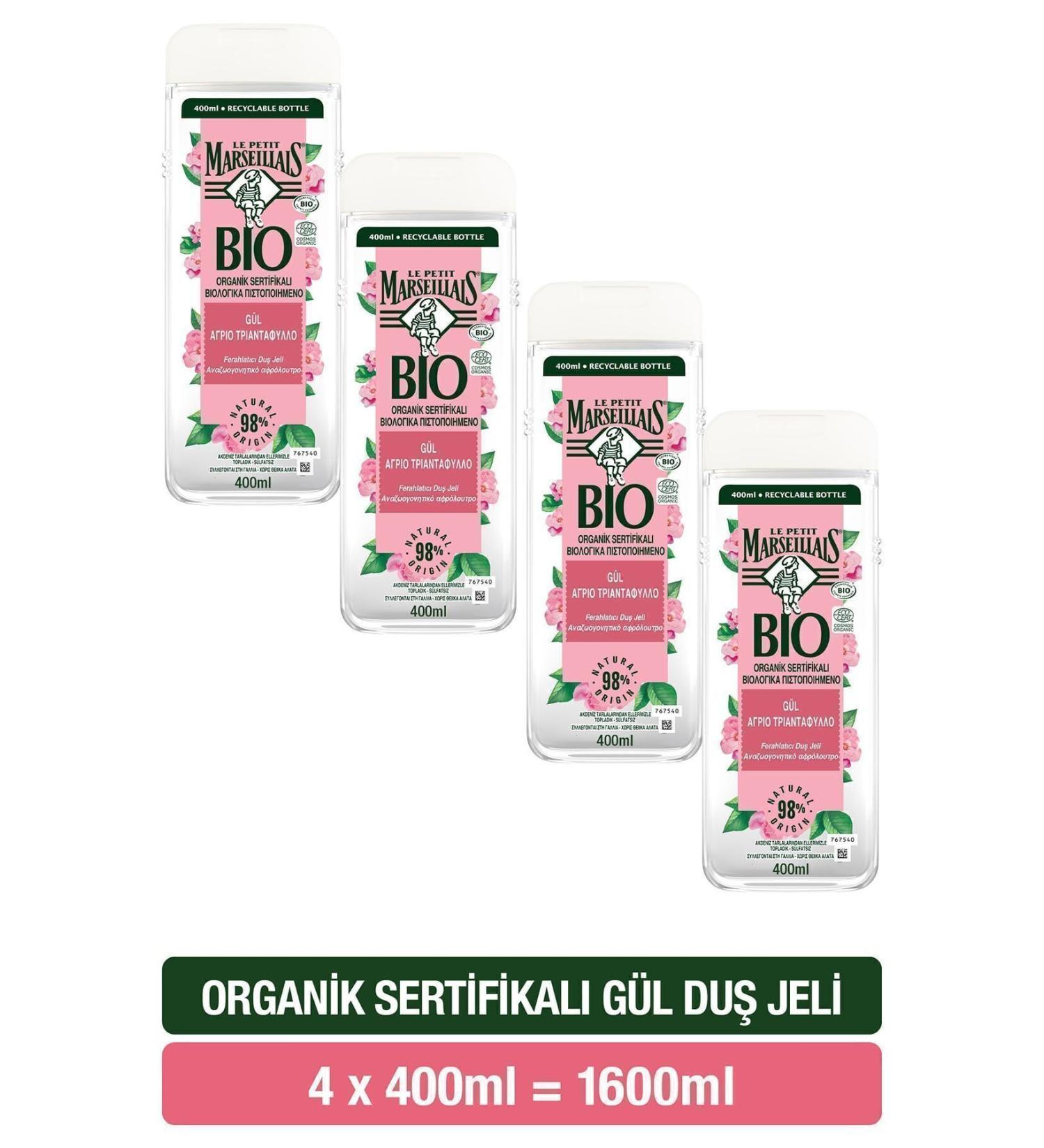 Le Petit Marseillais BIO Organic Certified Rose Shower Gel x4