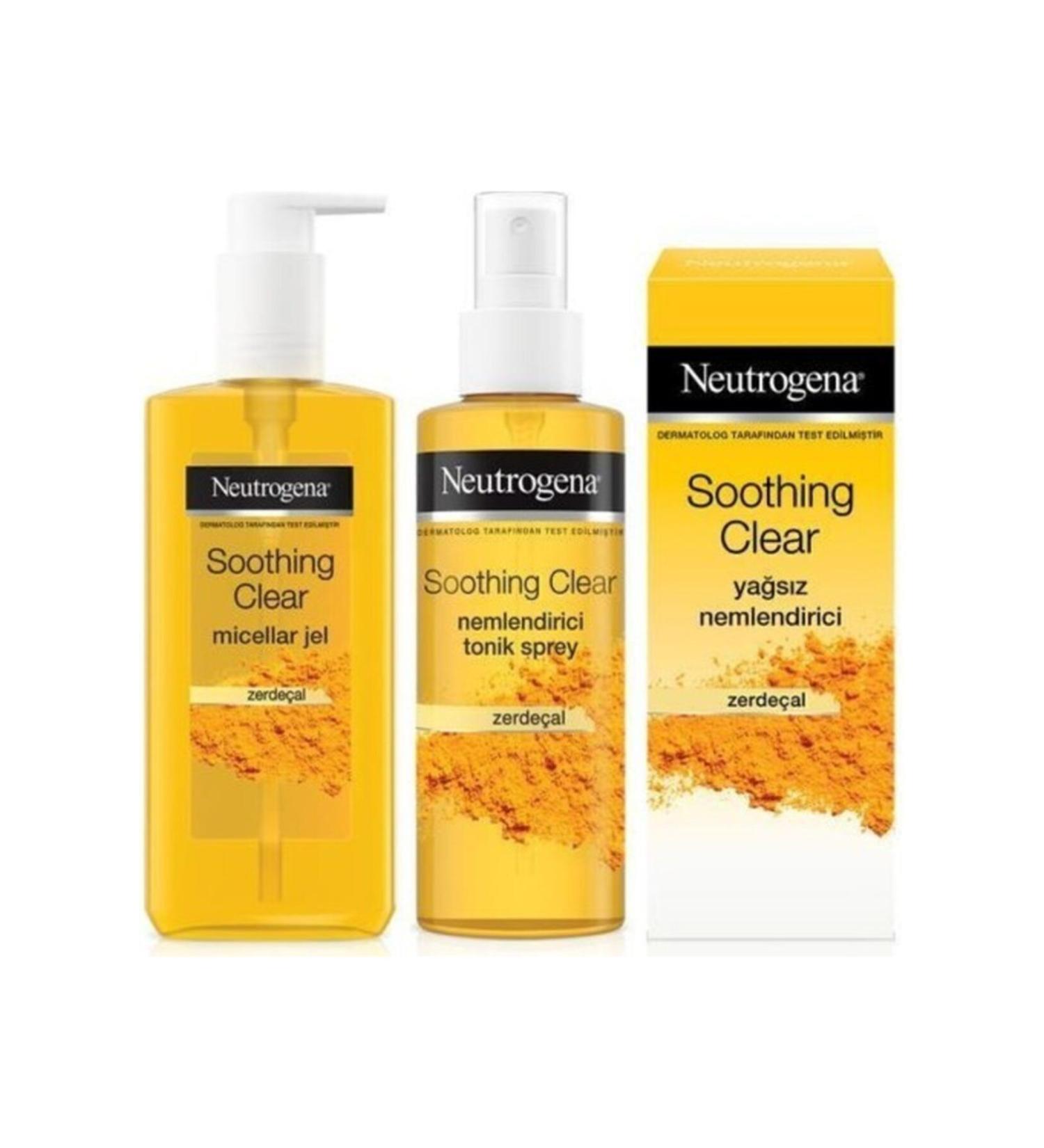Neutrogena Soothing Clear Micellar Gel 200 ml + Toner 125 ml + Oil-Free Moisturizer 75 ml