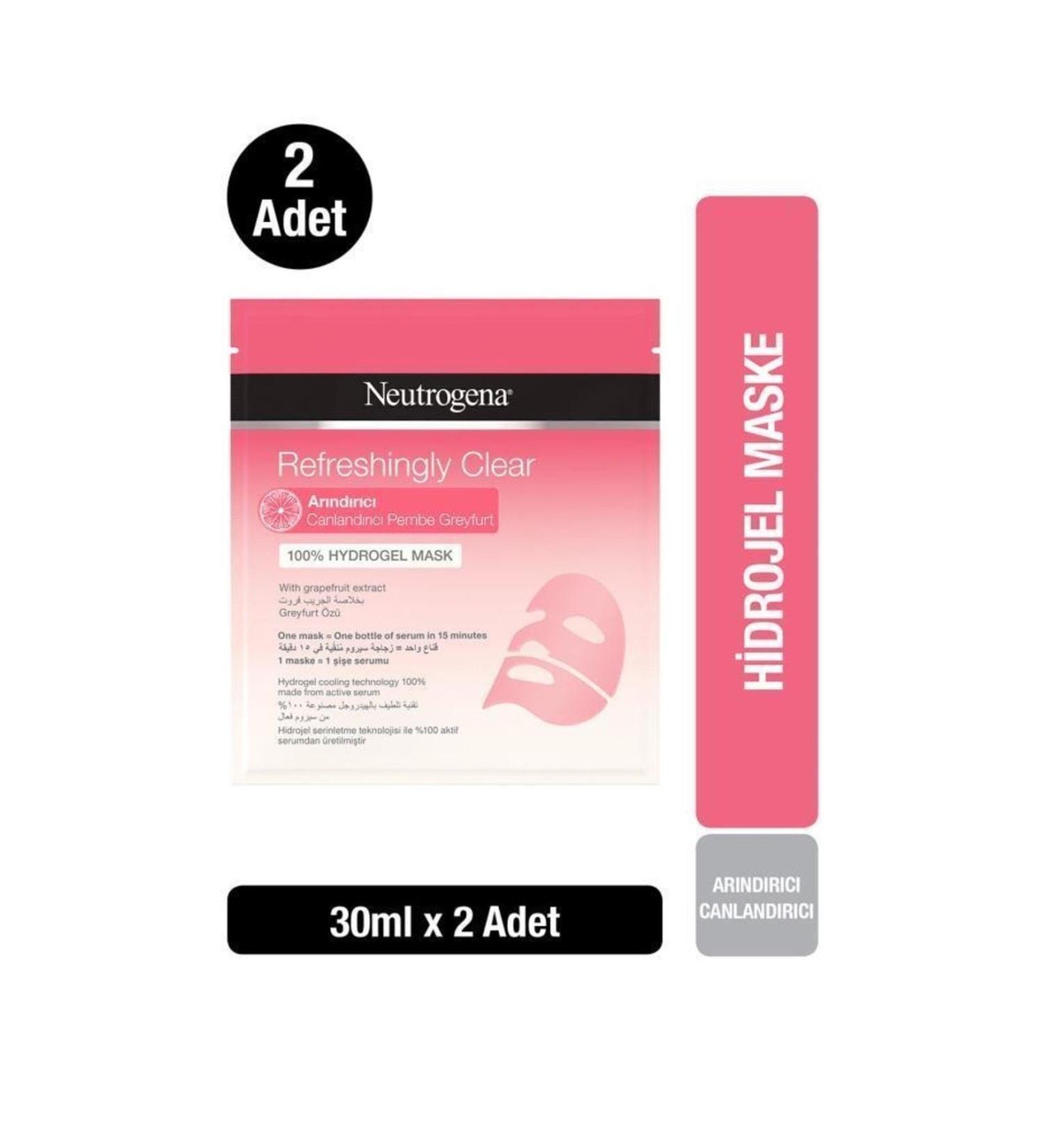 Neutrogena Refreshingly Clear Pink Grapefruit Purifying Hydrogel Mask 30 Ml X2 PKTNTRCHDMSK