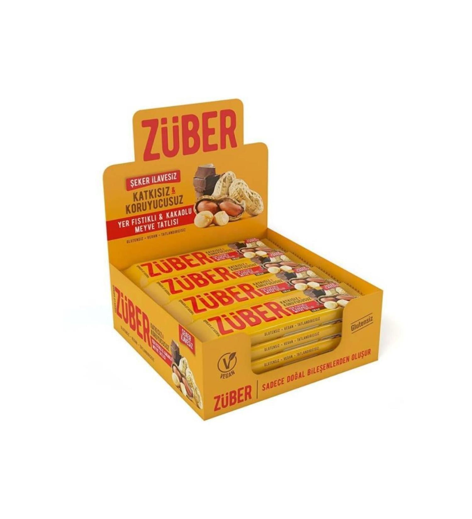 Zuber Peanut and Cocoa Fruit Bar 40g X 12 Pieces - Buy Online on GoSupps.com