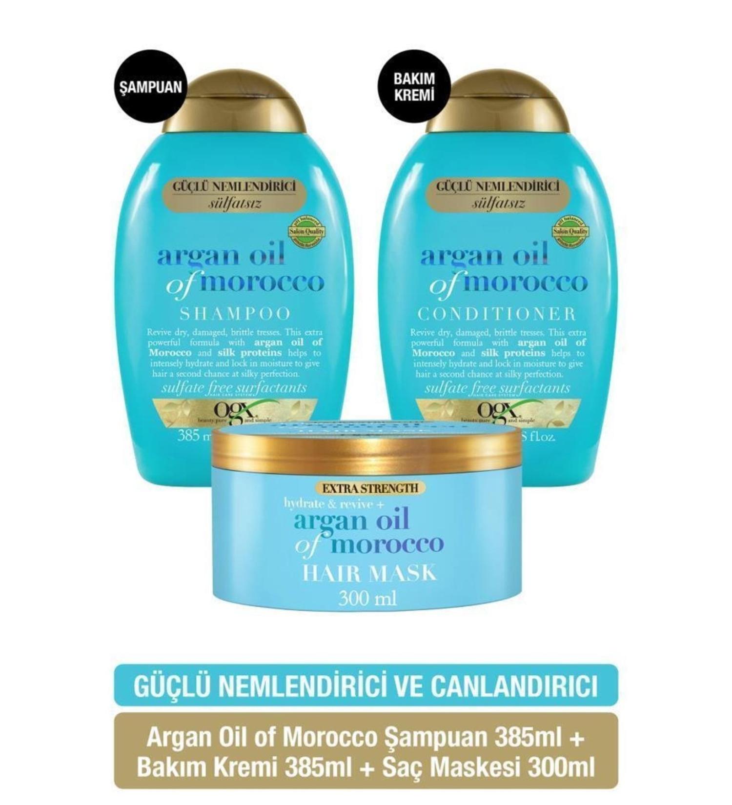 OGX Moisturizing Argan Oil Of Morocco Sulfate Free Shampoo Sulfate Free Conditioner Hair Mask