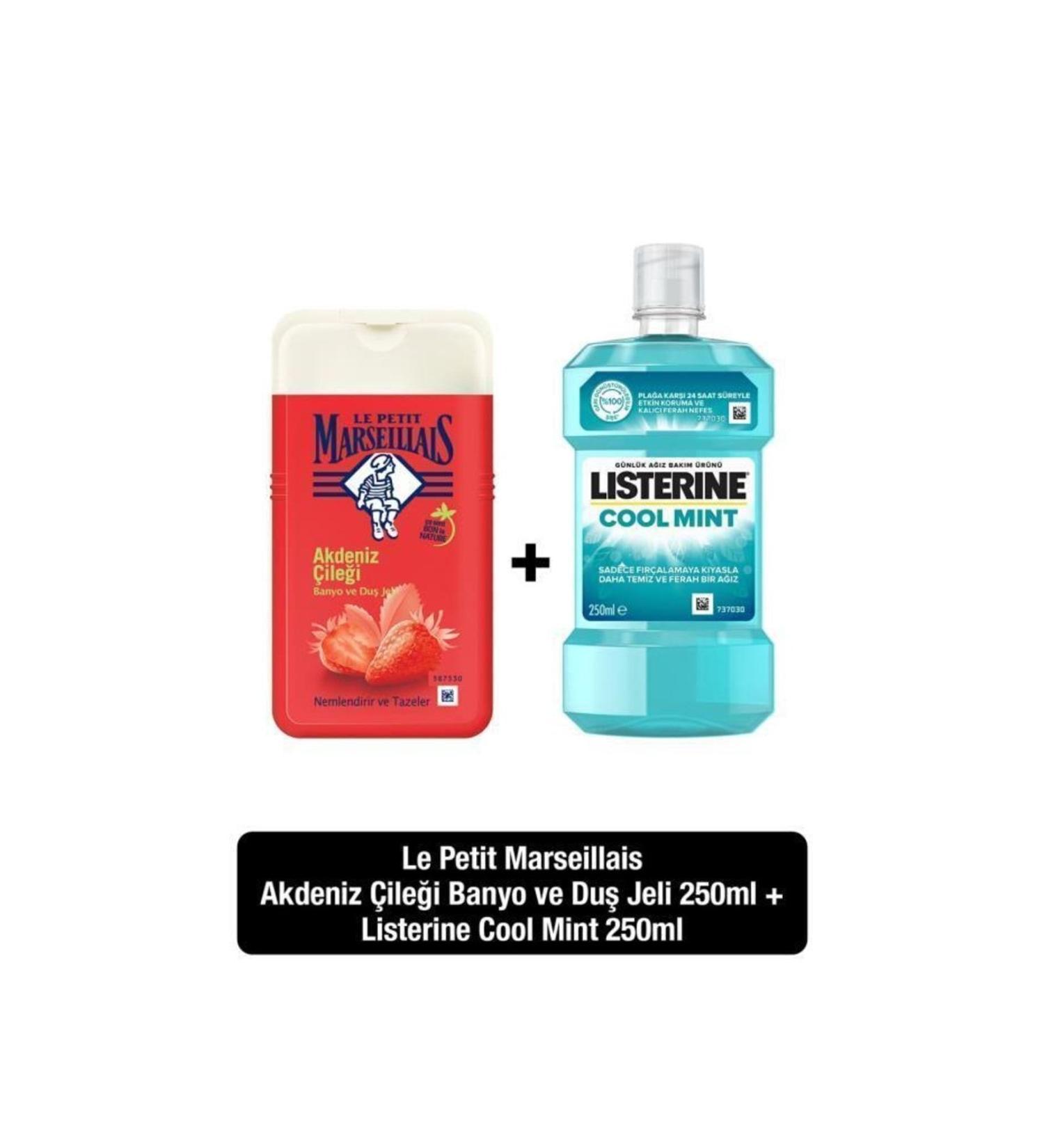 Le Petit Marseillais Mediterranean Strawberry Shower Gel 250 ml Listerine Cool Mint Mouthwash 250 ml