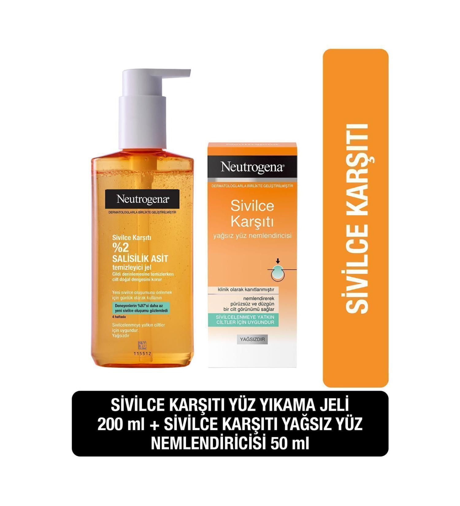 Neutrogena Anti-Acne Oil-Free Cleansing Gel 150 ml Oil-Free Moisturizer 50 ml
