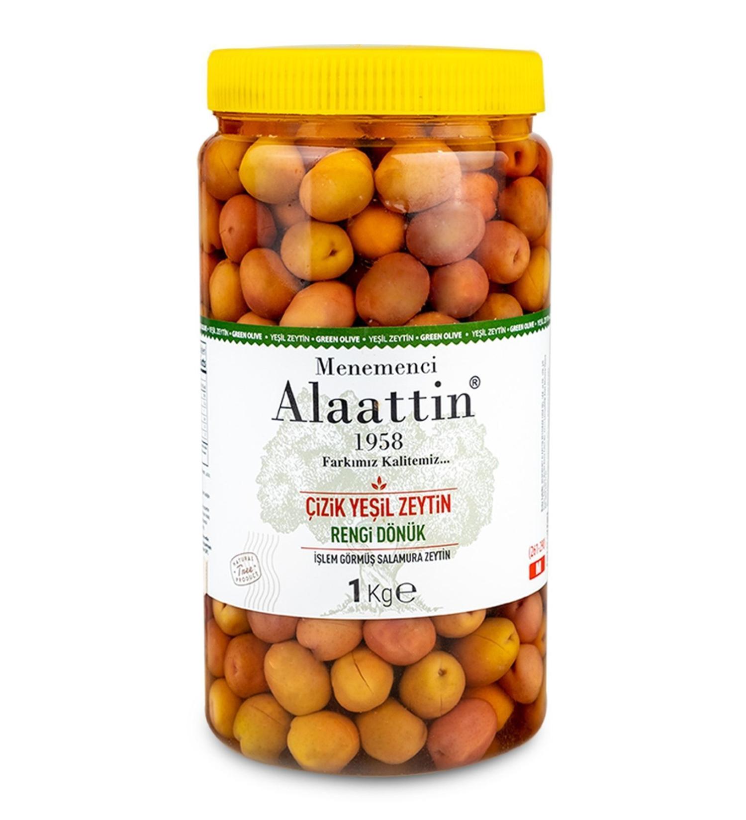 Menemenci Alaattin Colored Green Scratched Olives 1kg