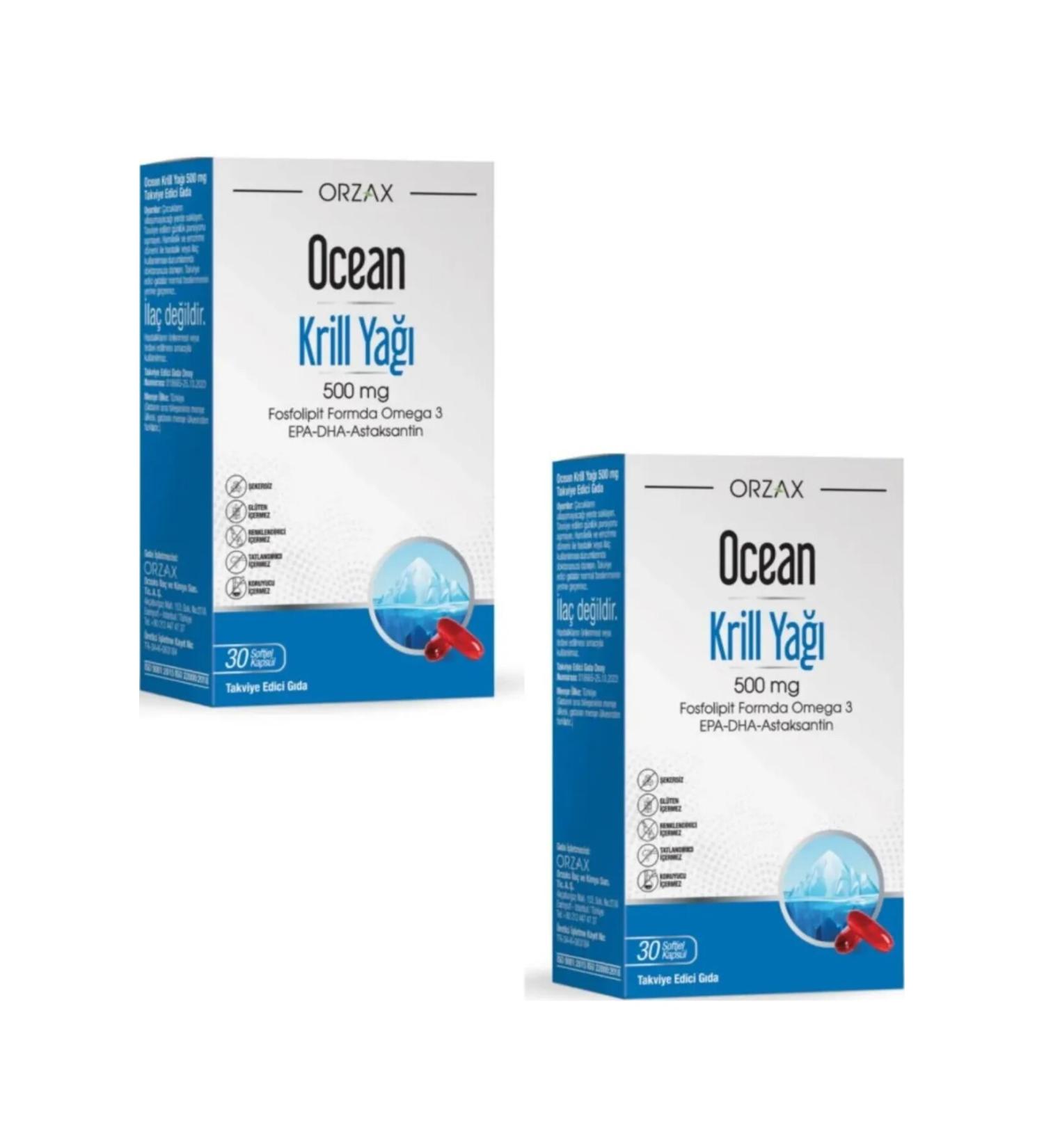 Ocean Krill Oil 500 mg 30 Softgel Capsules 2-pack