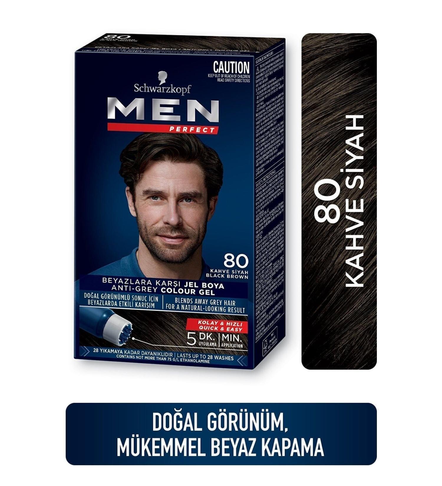 SCHWARZKOPF MEN PERFECT Men Perfect Schwarzkopf Hair Dye 80 - Brown Black 213123123132