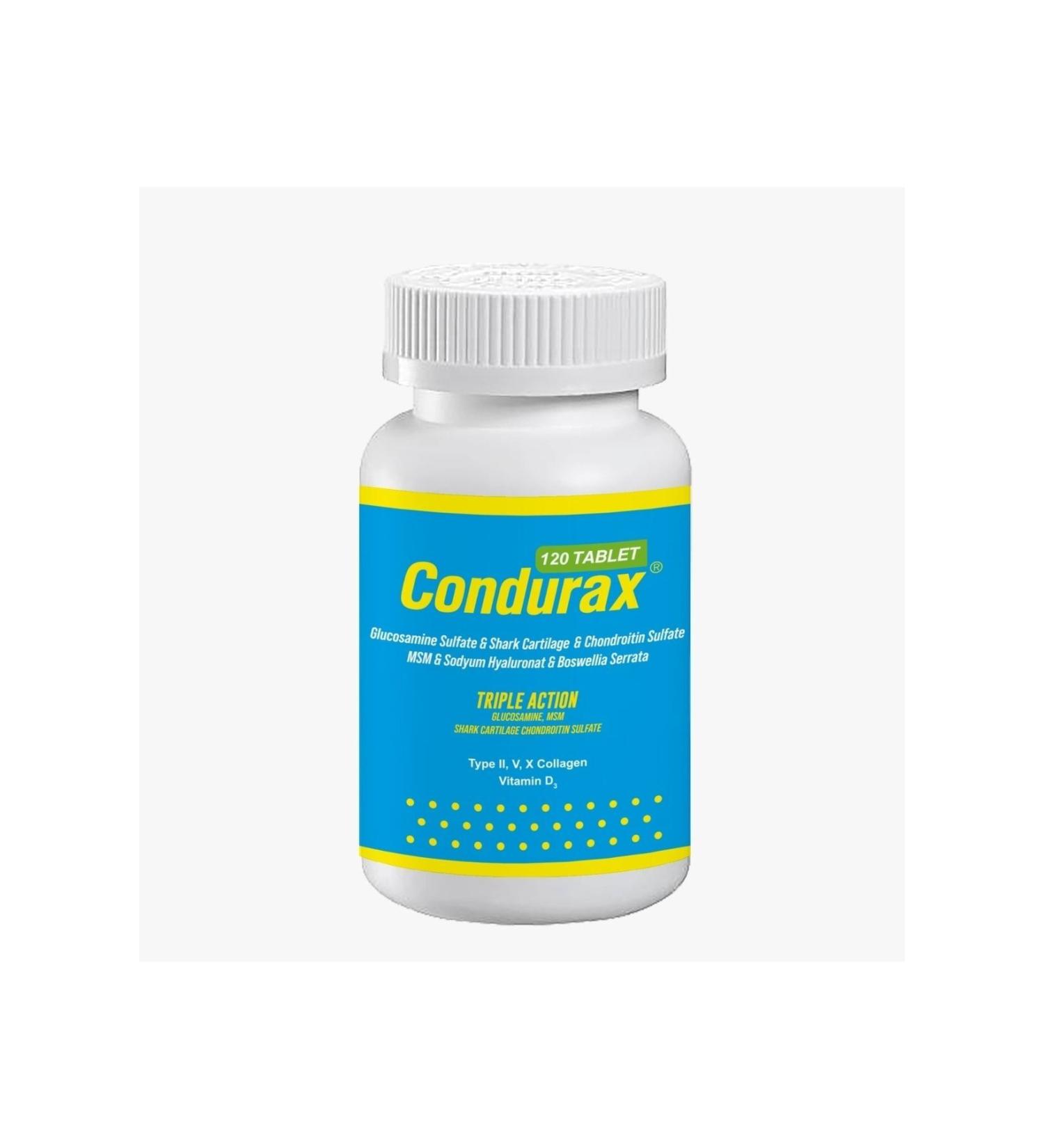Condurax Chondurax Type 2/5 and 10 Collagen Containing Glucosamine Msm 120 Tablets D3 Vitamin