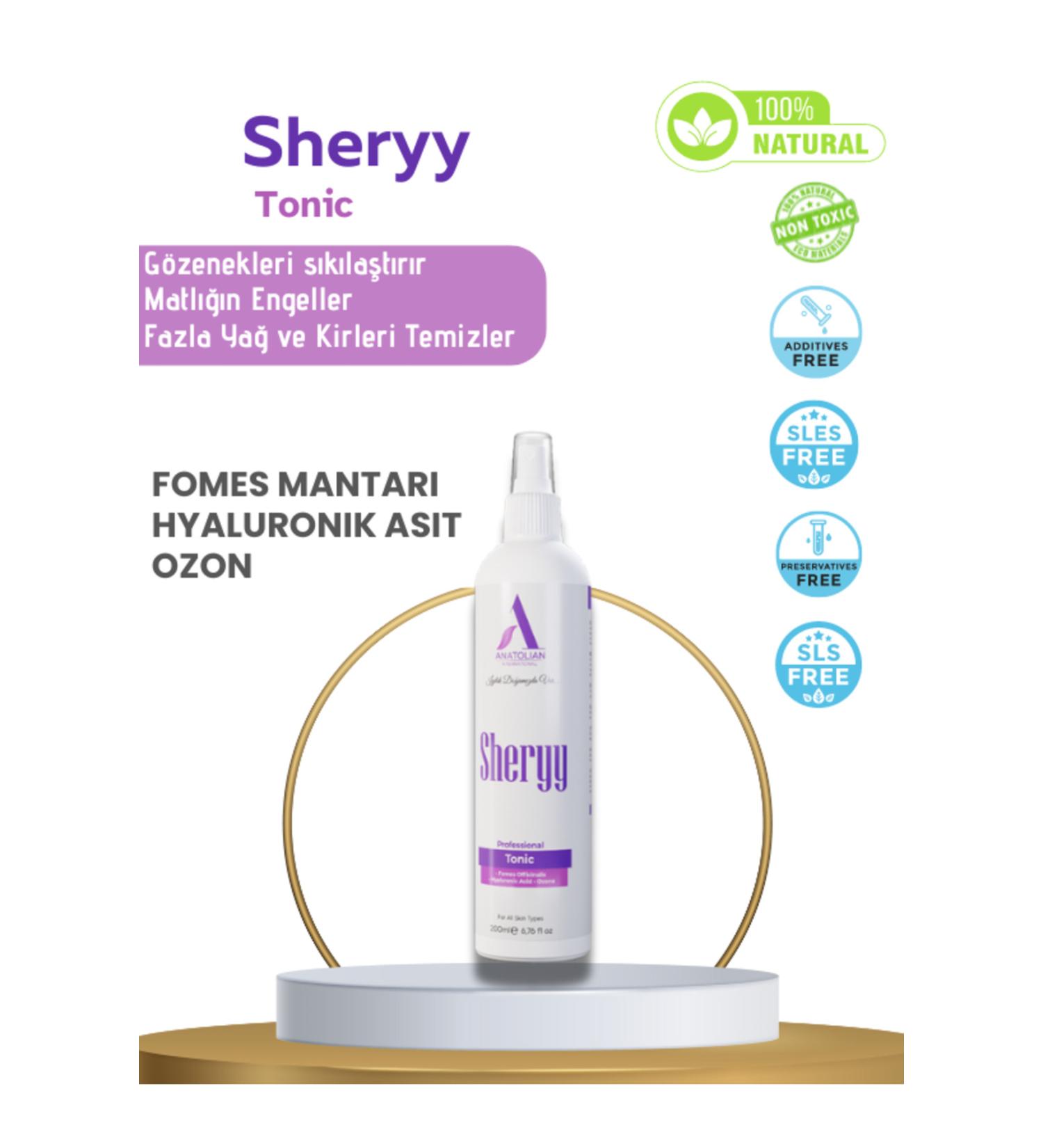 SHERYY Purifying Tonic Oil Dirt and Toxin. Fomes Mushroom Hyaluronic Acid Ozone