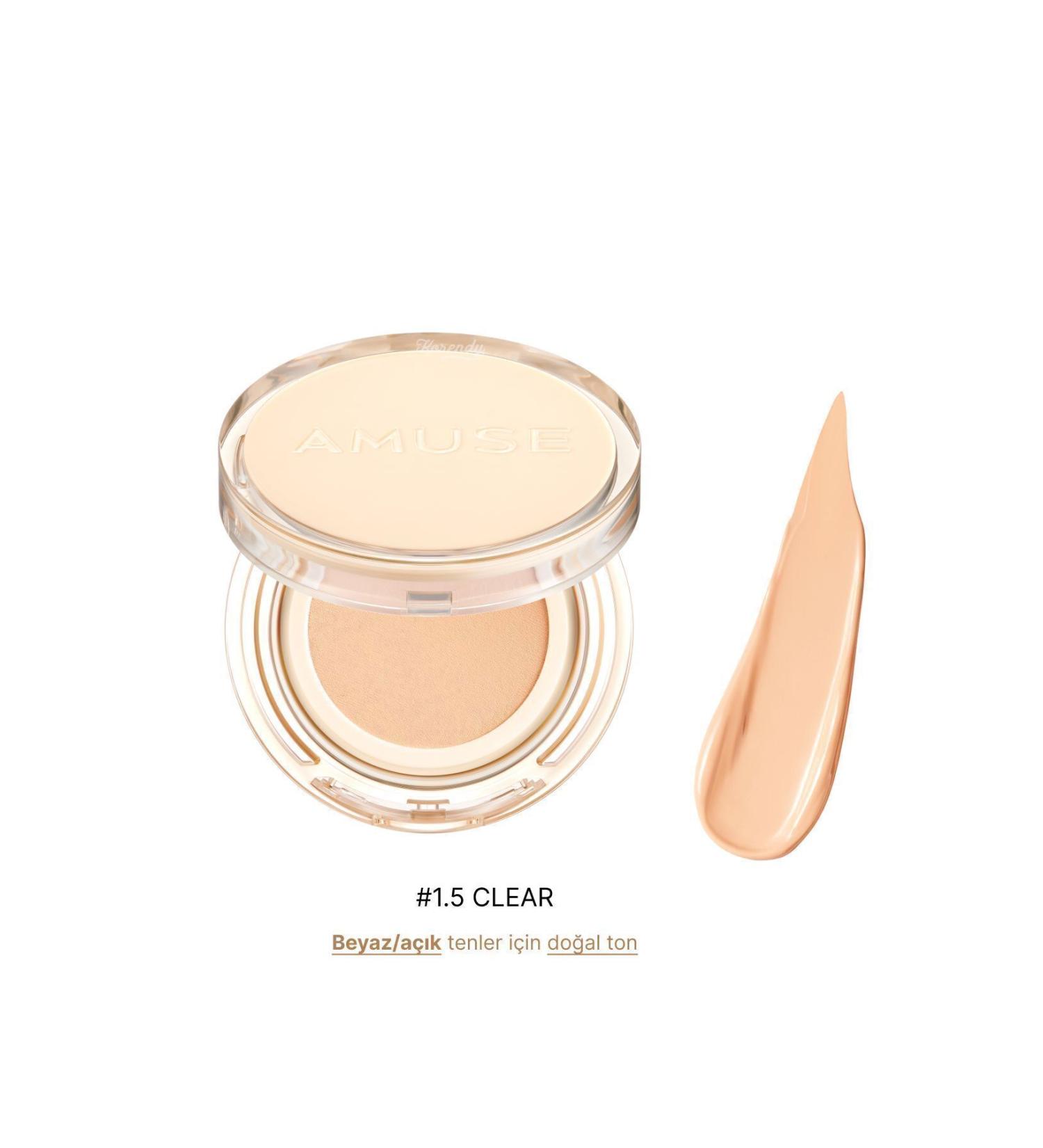 Amuse Dew Jelly Vegan Cushion Spf 38 Pa (KORENDY) Birch Water and Panthenol Concealer 15g #1.5 Clear - Buy Online on GoSupps.com