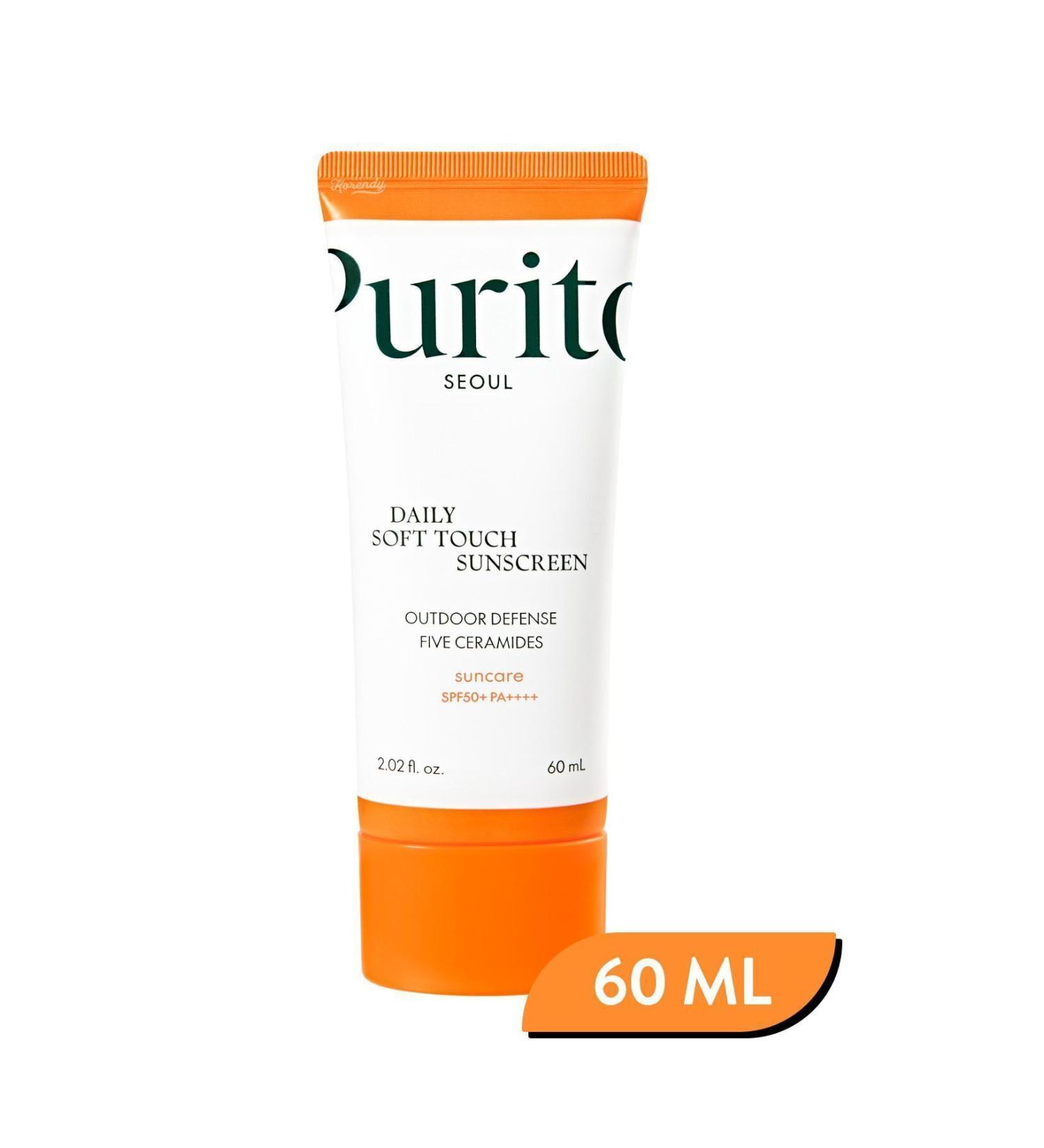 Purito Daily Soft Touch Sunscreen Spf50 Pa (KORENDY) Ceramide Sunscreen 60ml - Buy Online on GoSupps.com