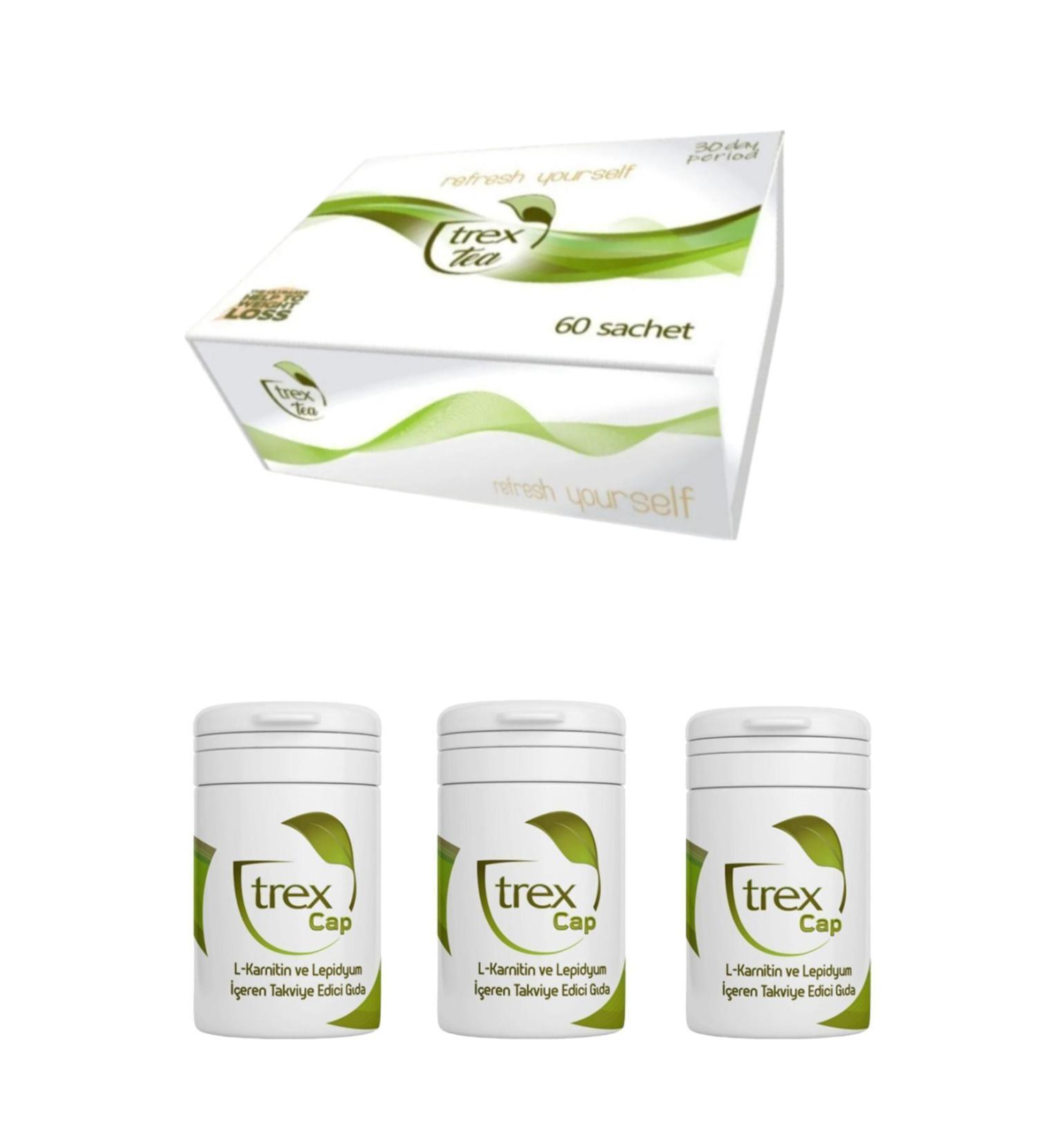 Trex Tea Mixed Herbal Tea 1 Month Detox Tea and 3 Month Trex Cap